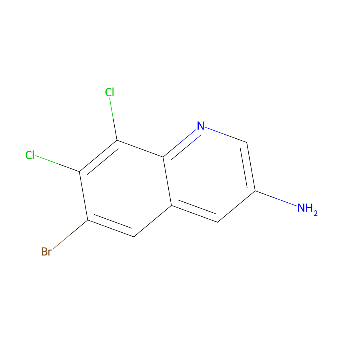 6-Bromo-7,8-dichloroquinolin-3-amine molecular structure, CAS 2091269-58-6