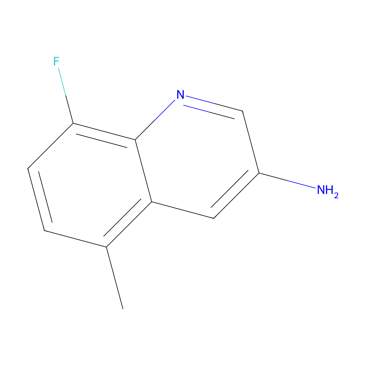 8-Fluoro-5-methylquinolin-3-amine molecular structure, CAS 2091269-64-4