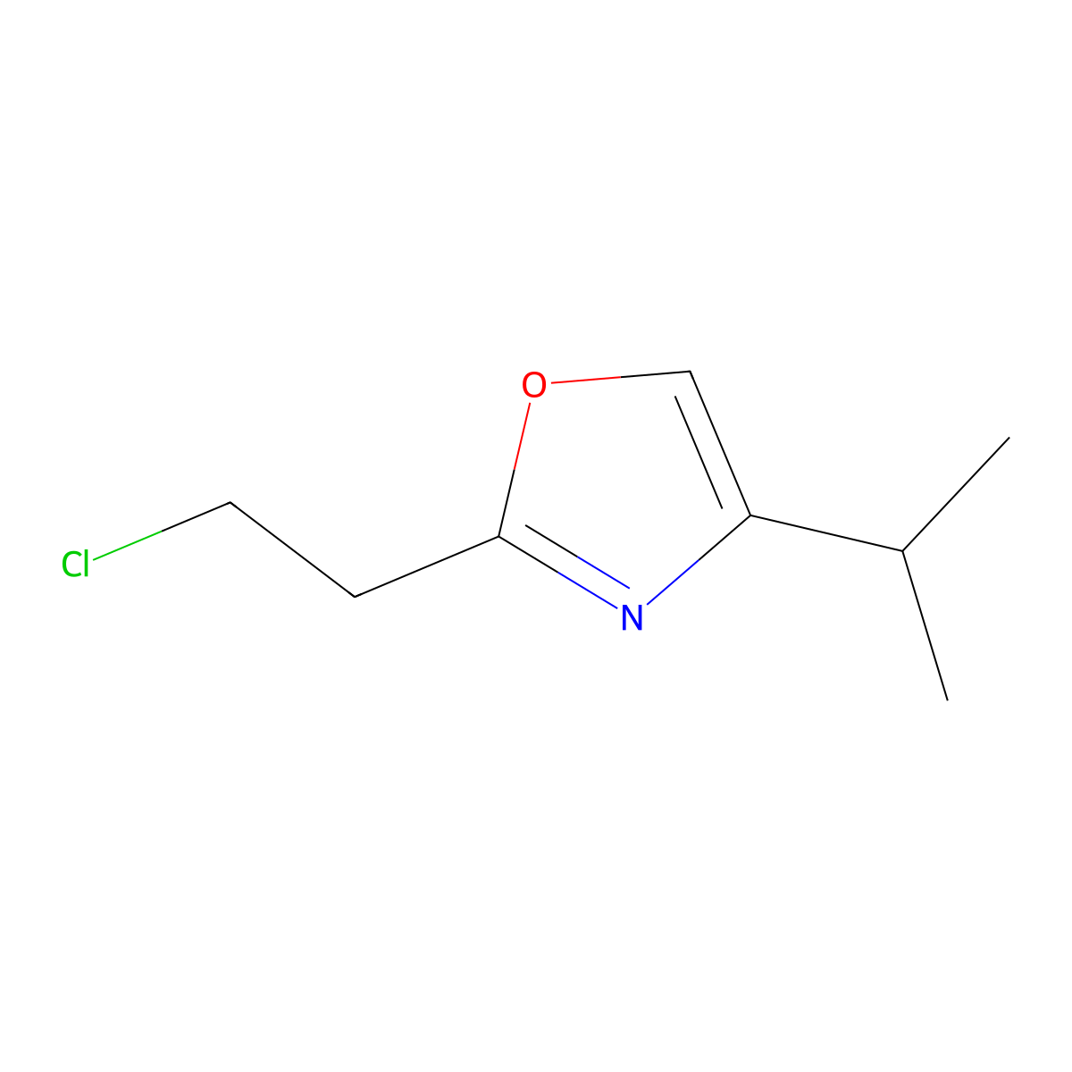 2-(2-Chloroethyl)-4-(propan-2-yl)-1,3-oxazole molecular structure, CAS 2091269-78-0