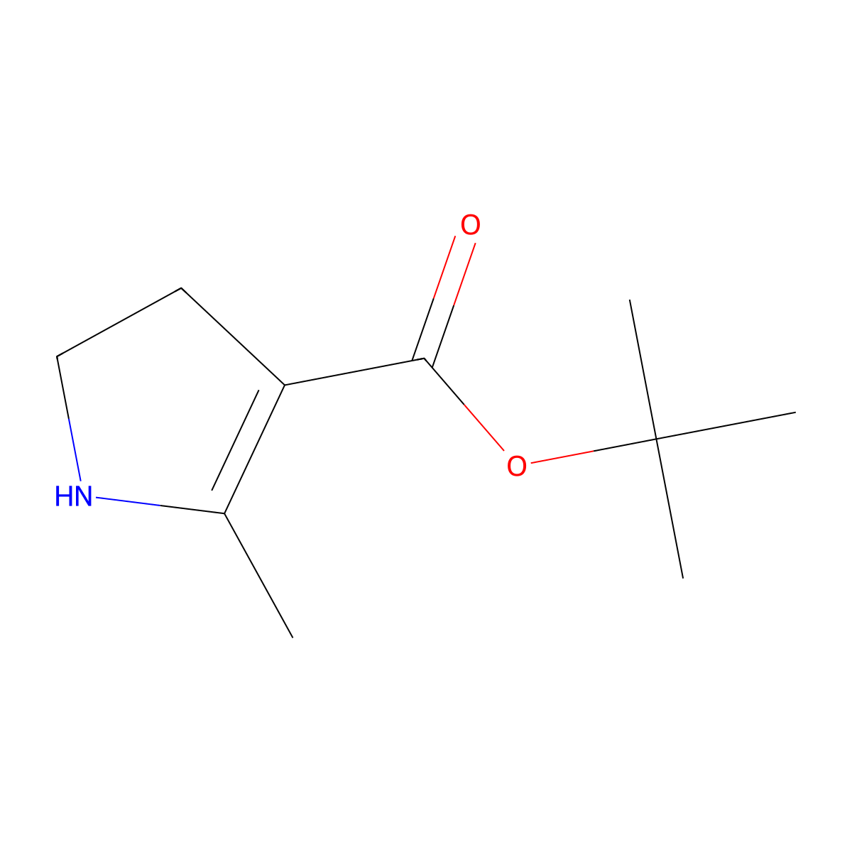 tert-Butyl 2-methyl-4,5-dihydro-1H-pyrrole-3-carboxylate molecular structure, CAS 2091269-82-6