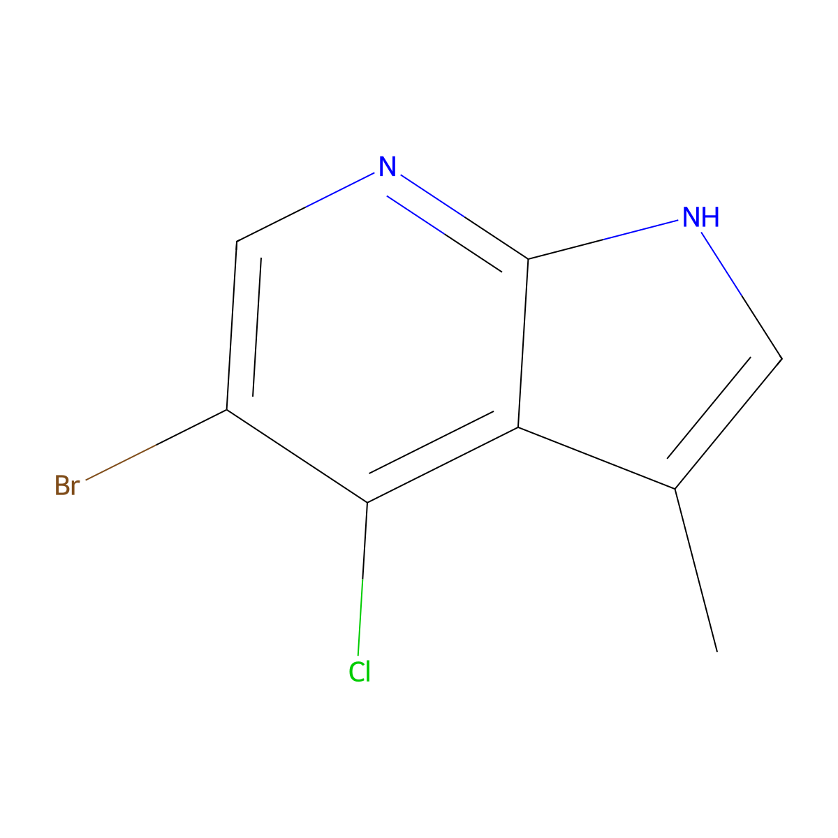 5-bromo-4-chloro-3-methyl-1H-pyrrolo[2,3-b]pyridine molecular structure, CAS 2091270-35-6