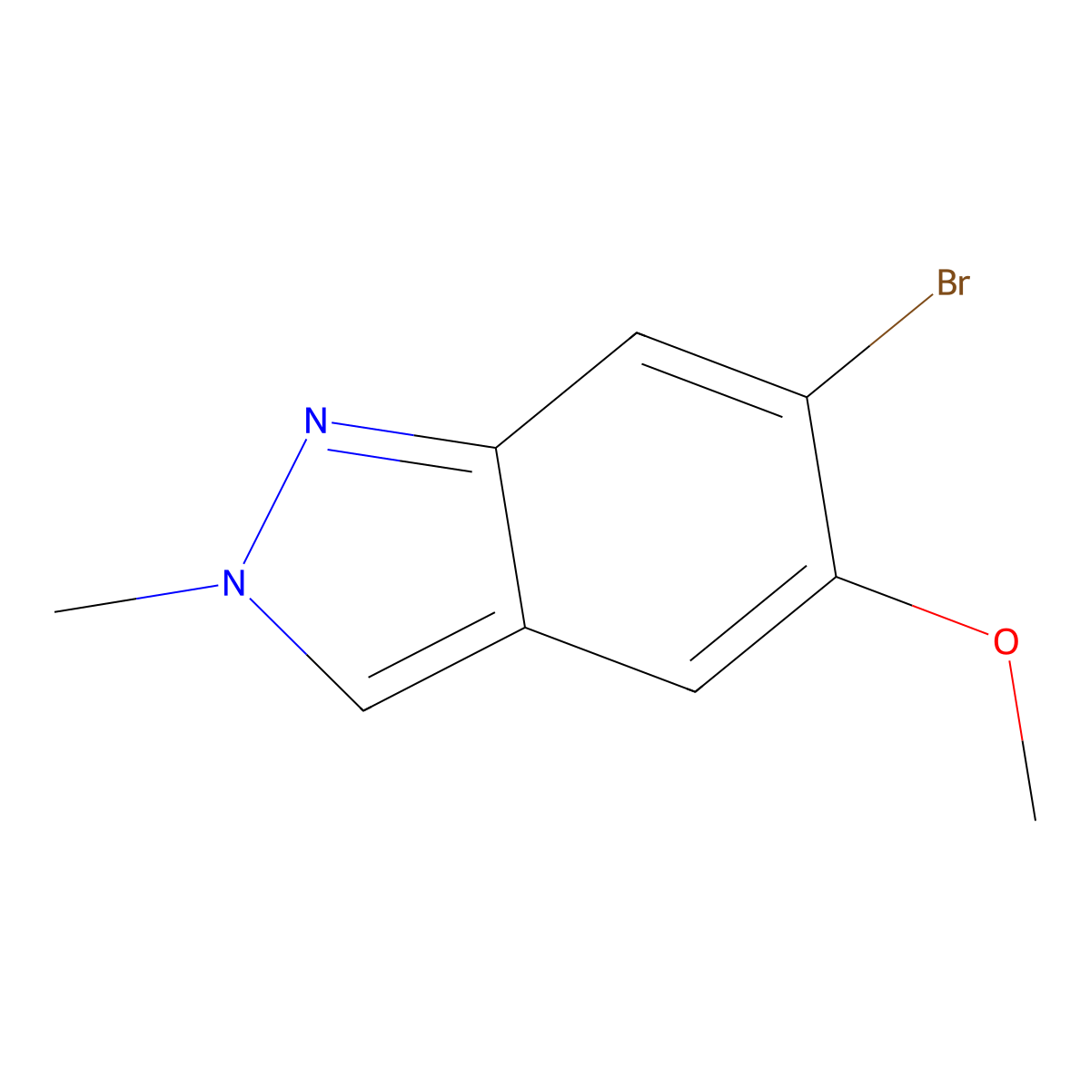 6-bromo-5-methoxy-2-methyl-2H-indazole molecular structure, CAS 2091271-91-7