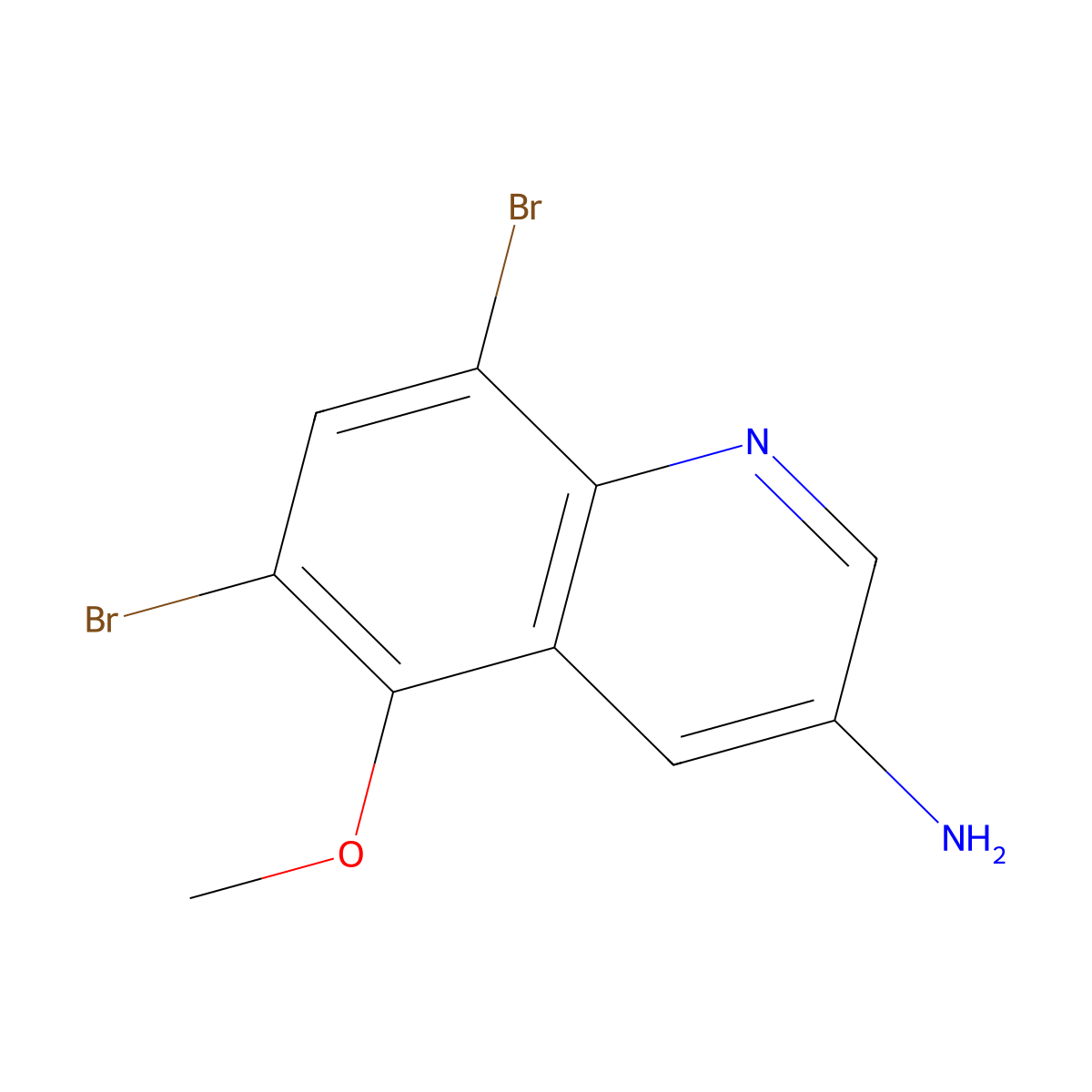 6,8-Dibromo-5-methoxyquinolin-3-amine molecular structure, CAS 2091272-69-2