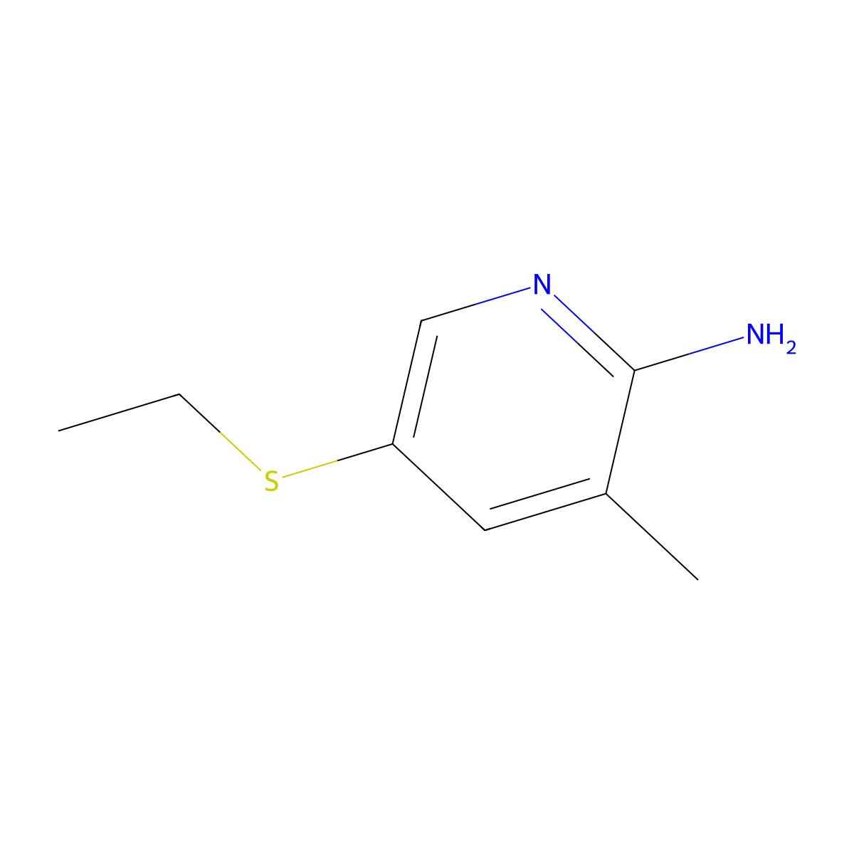5-(Ethylsulfanyl)-3-methylpyridin-2-amine molecular structure, CAS 2091272-82-9