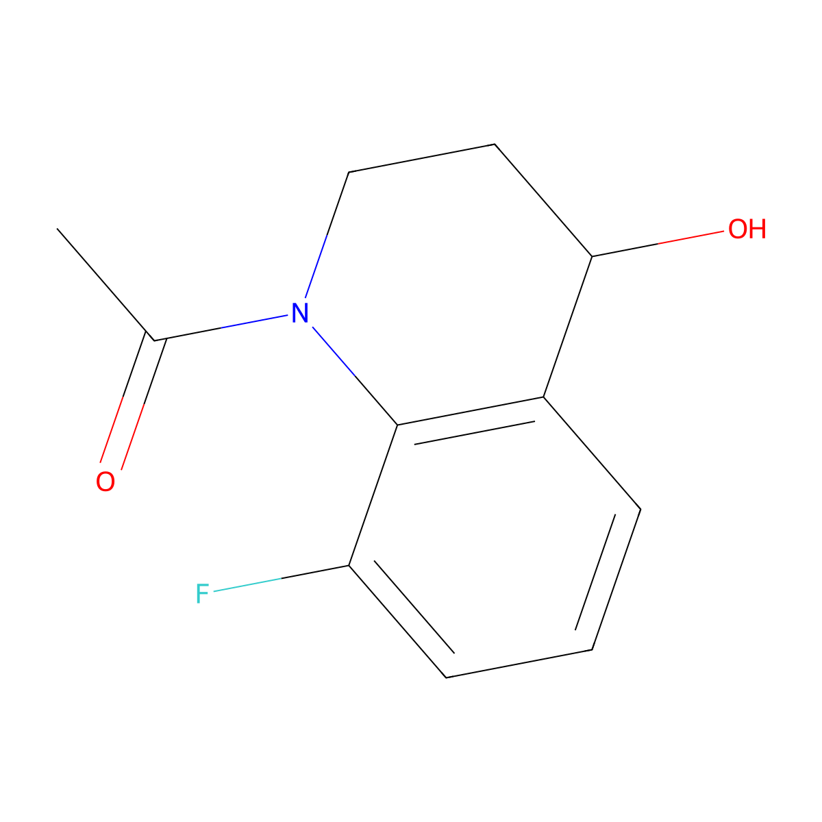 1-(8-Fluoro-4-hydroxy-1,2,3,4-tetrahydroquinolin-1-yl)ethan-1-one molecular structure, CAS 2091272-91-0