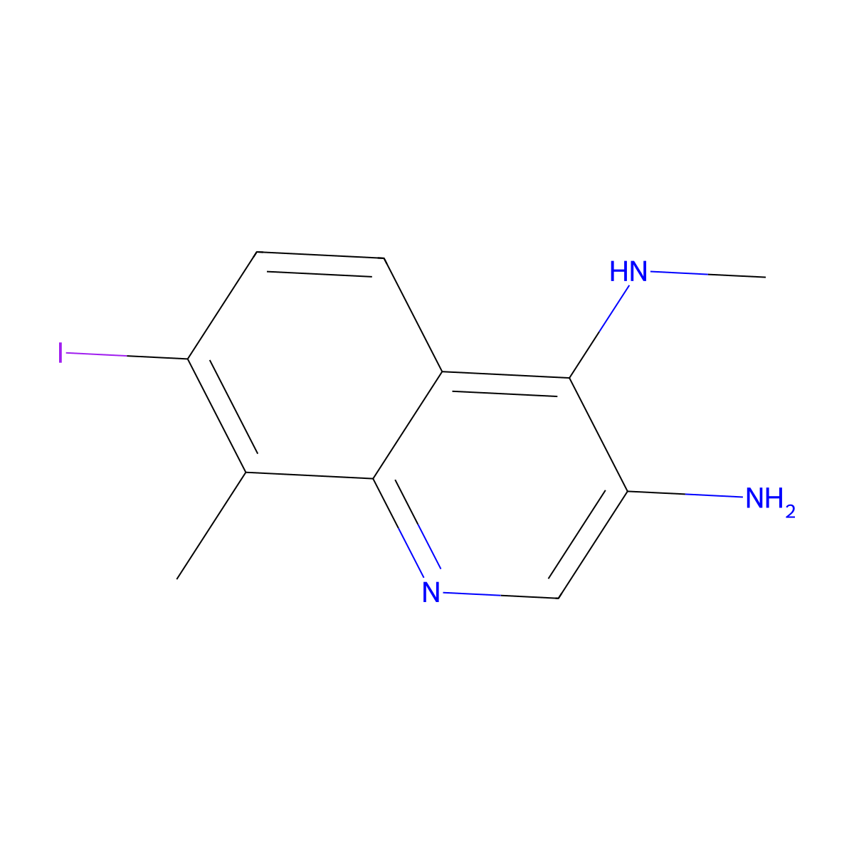 7-Iodo-N4,8-dimethylquinoline-3,4-diamine molecular structure, CAS 2091273-36-6