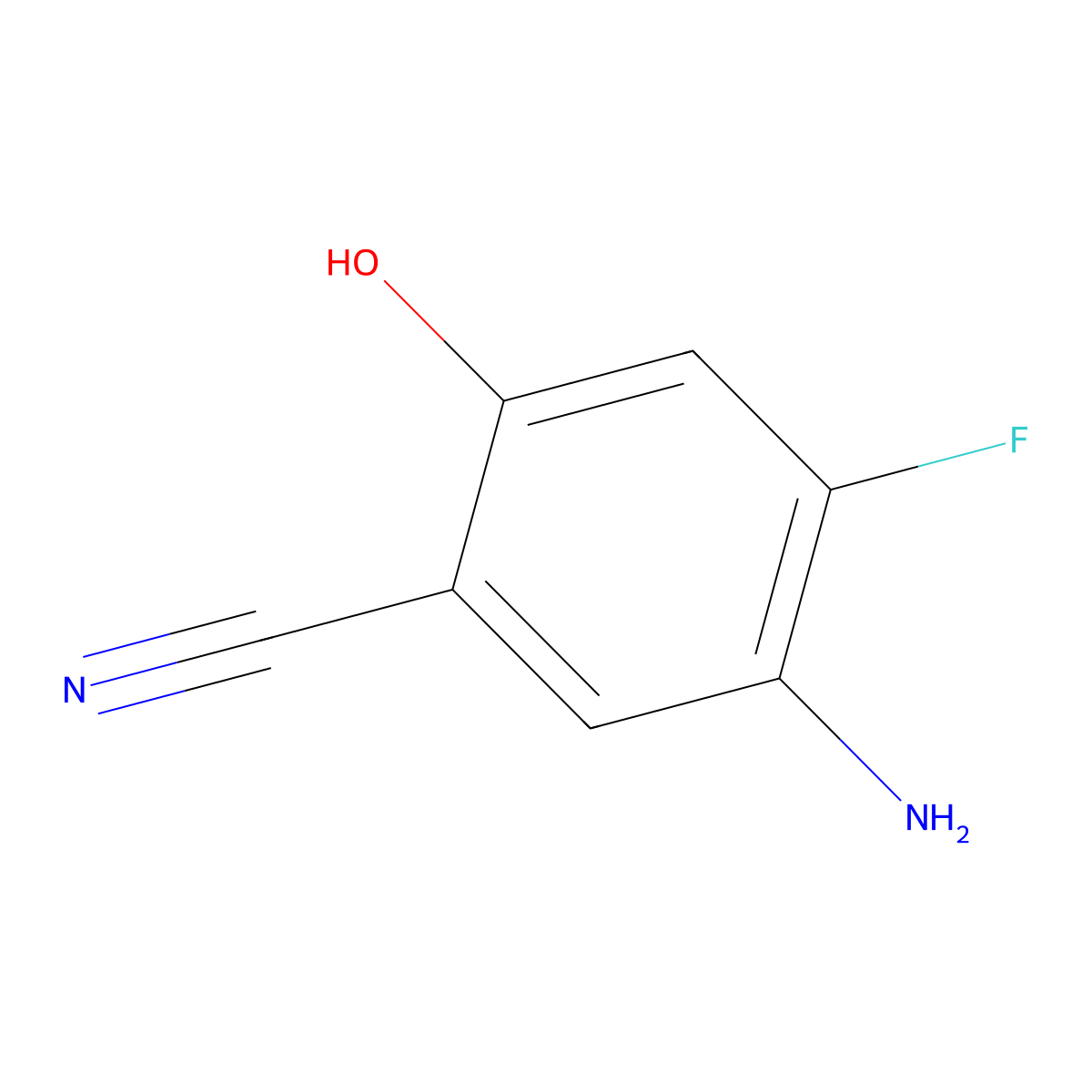 5-Amino-4-fluoro-2-hydroxybenzonitrile molecular structure, CAS 2091279-19-3