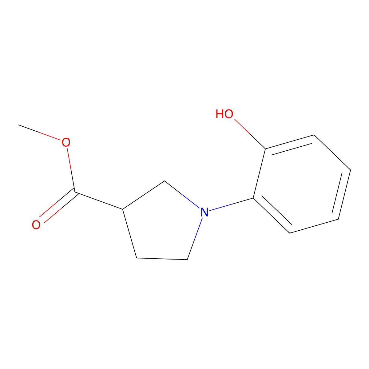 Methyl 1-(2-hydroxyphenyl)pyrrolidine-3-carboxylate molecular structure, CAS 2091279-46-6
