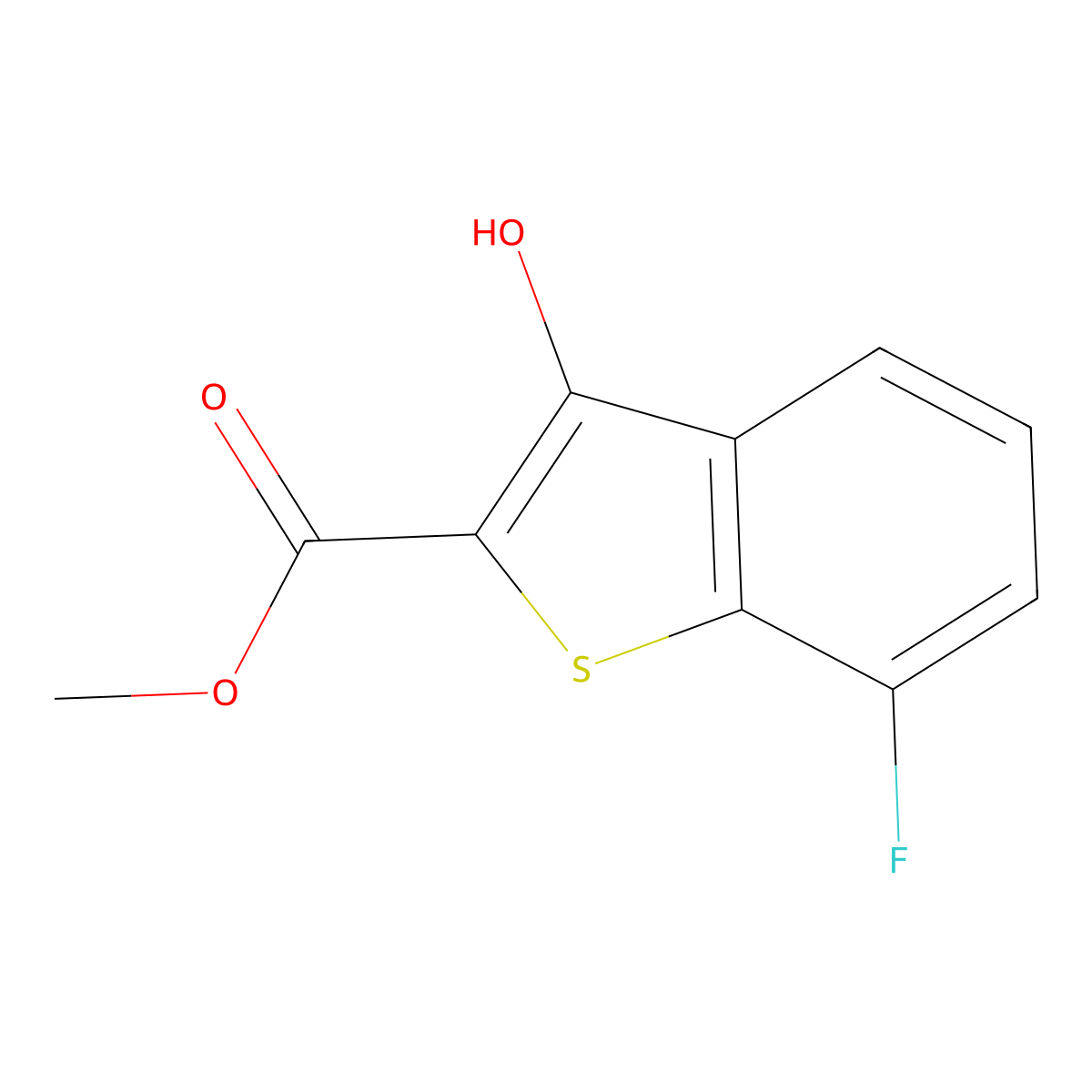 Methyl 7-fluoro-3-hydroxybenzo[b]thiophene-2-carboxylate molecular structure, CAS 2091279-74-0