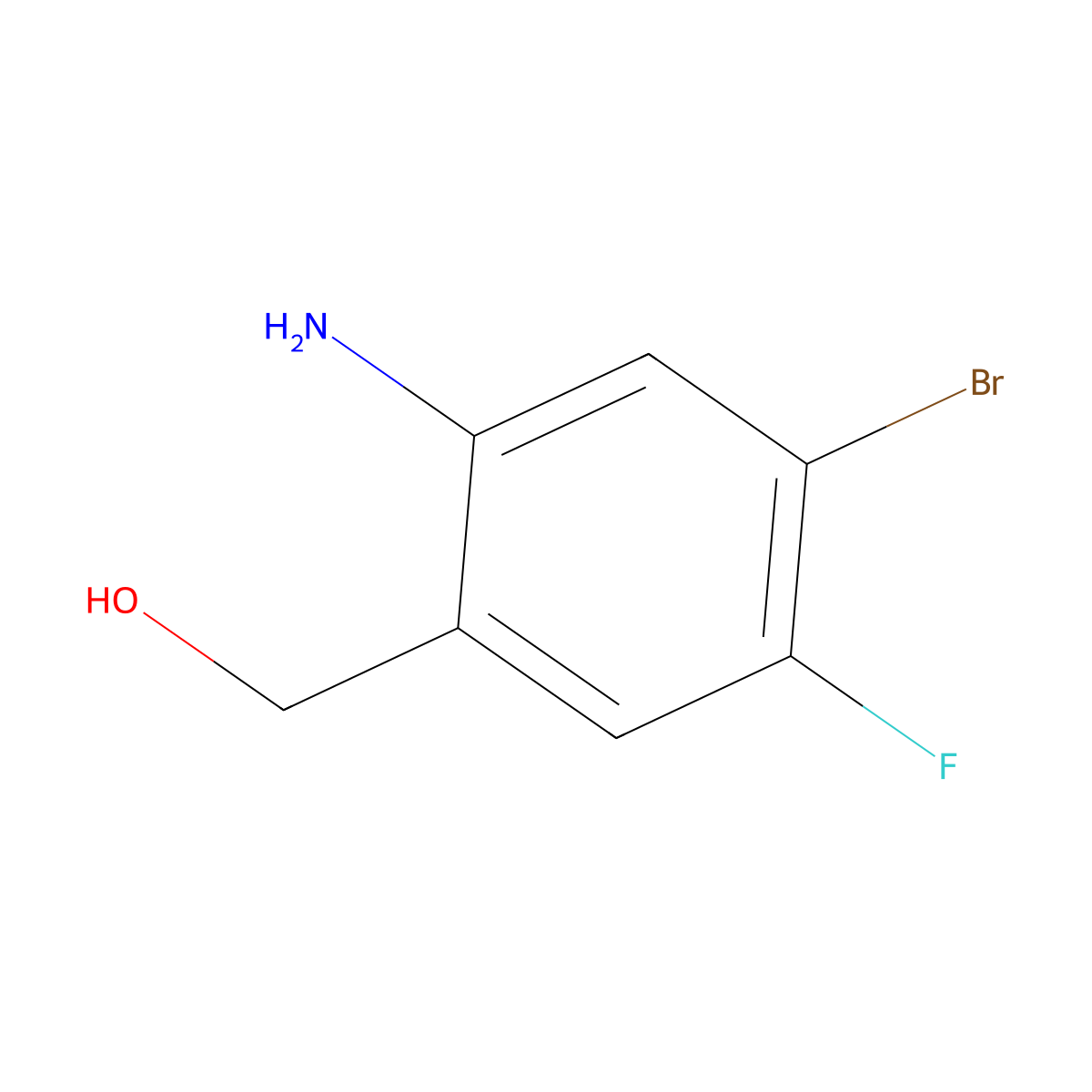 (2-Amino-4-bromo-5-fluorophenyl)methanol molecular structure, CAS 2091283-08-6