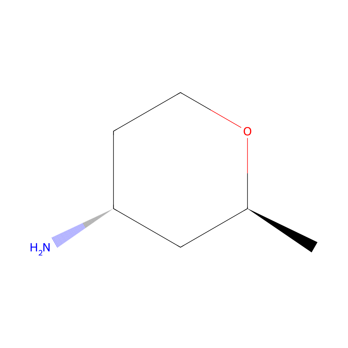 trans-2-Methyl-tetrahydro-pyran-4-ylamine molecular structure, CAS 2091286-52-9