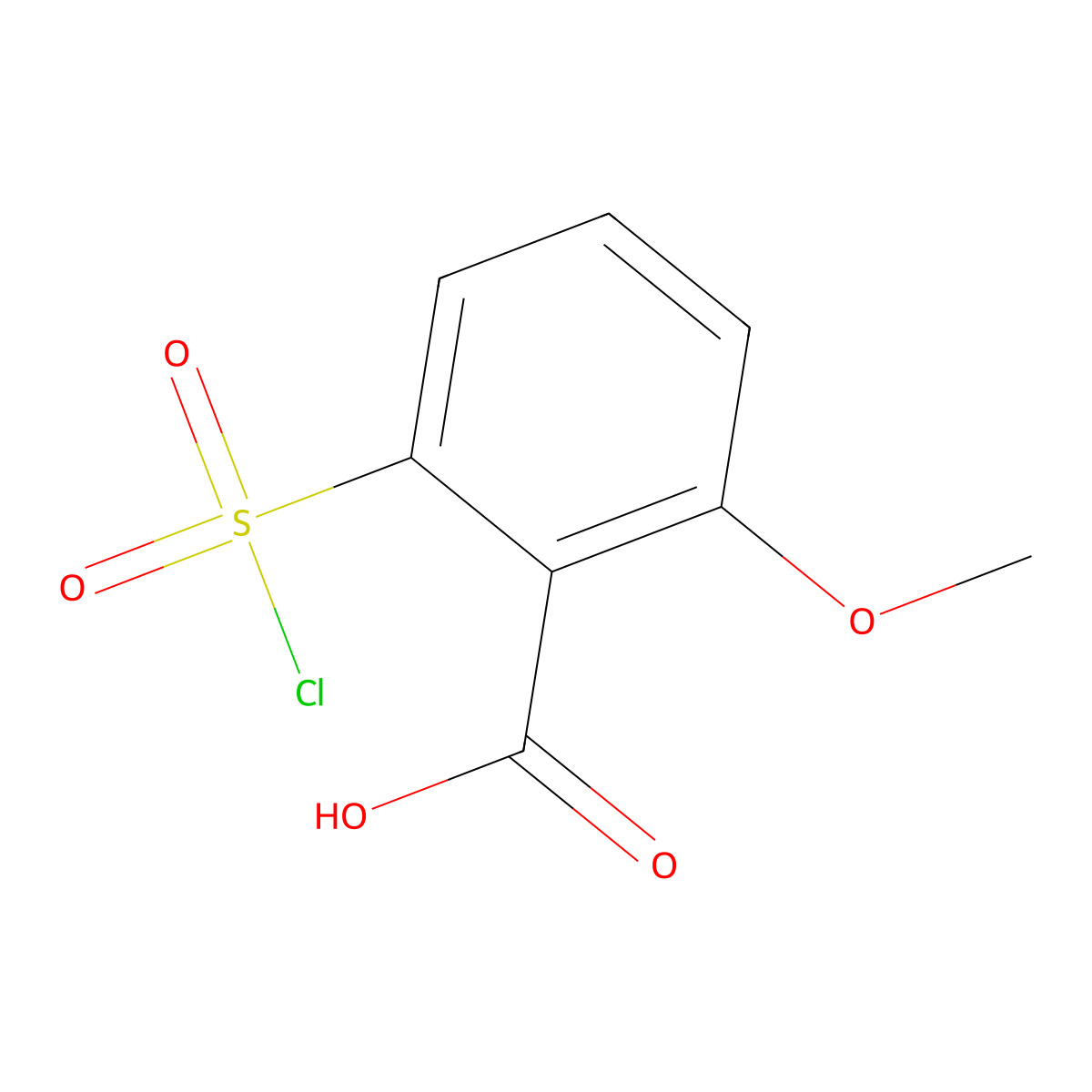 2-(Chlorosulfonyl)-6-methoxybenzoic acid molecular structure, CAS 2091289-10-8