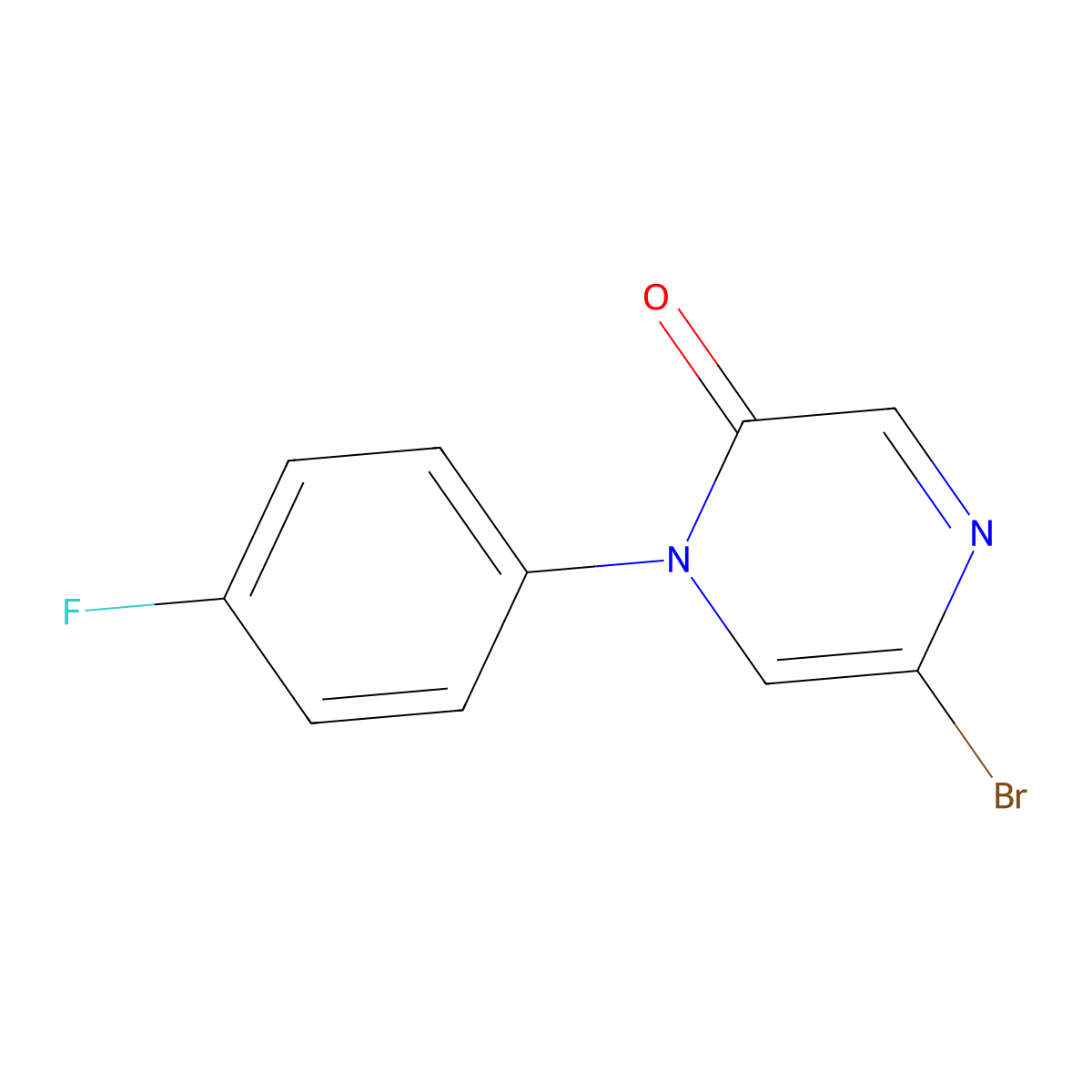 5-Bromo-1-(4-fluorophenyl)pyrazin-2(1H)-one molecular structure, CAS 2091289-42-6
