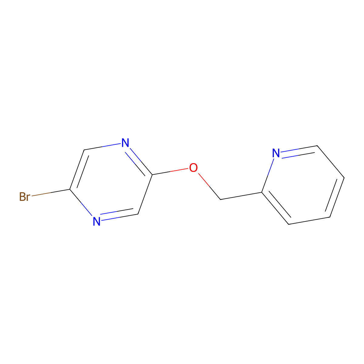 2-Bromo-5-(pyridin-2-ylmethoxy)pyrazine molecular structure, CAS 2091289-51-7