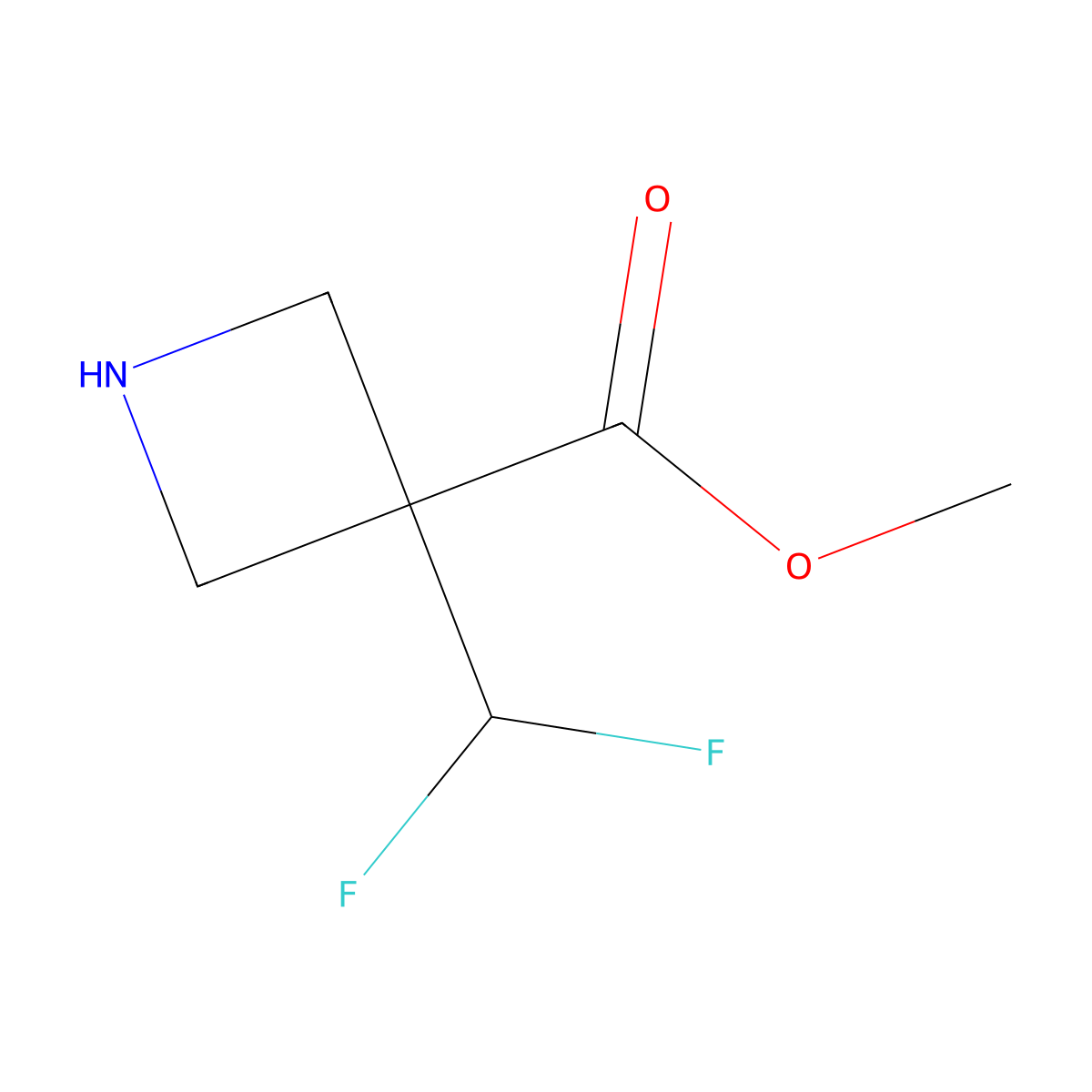 Methyl 3-(difluoromethyl)azetidine-3-carboxylate molecular structure, CAS 2091292-42-9