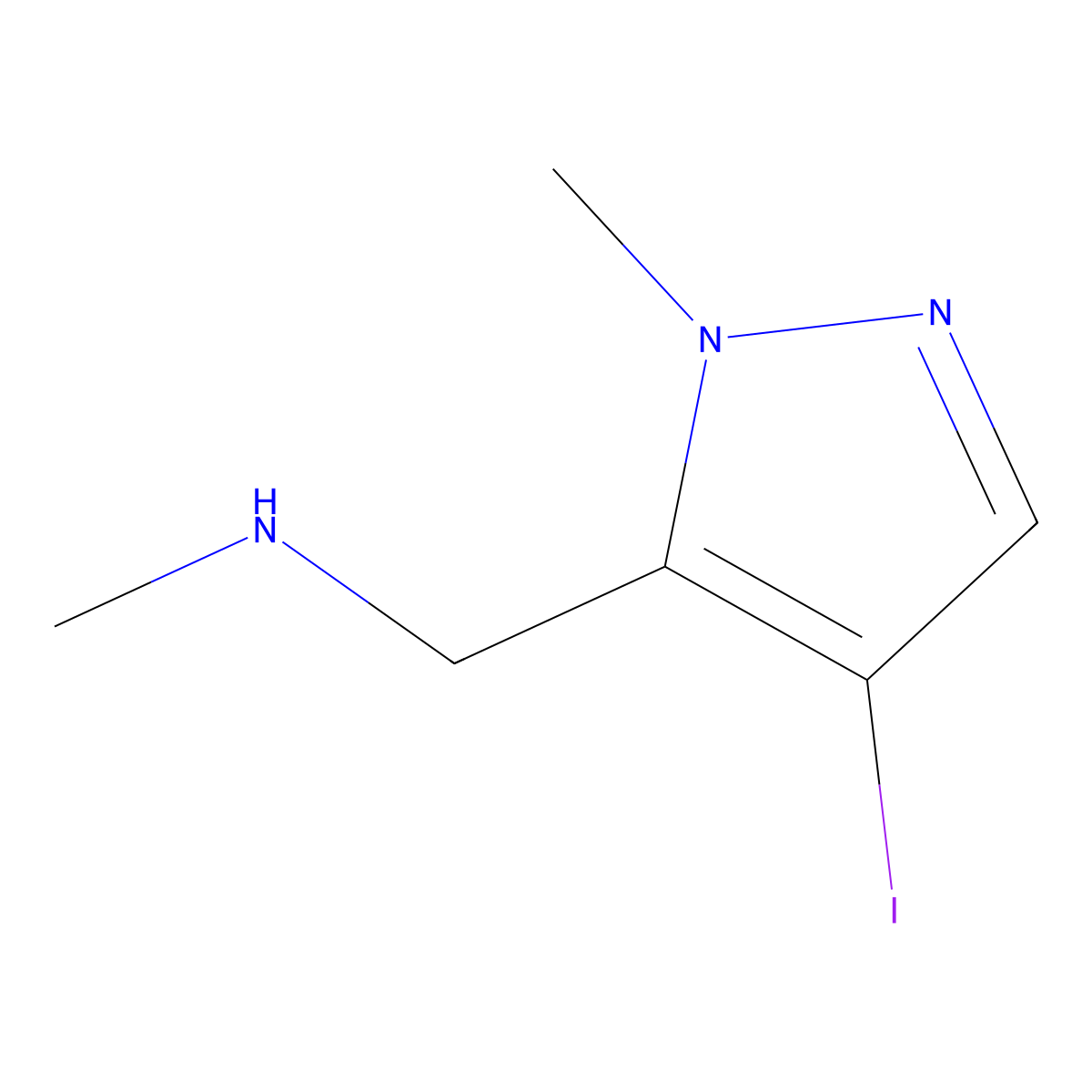 [(4-Iodo-1-methyl-1H-pyrazol-5-yl)methyl](methyl)amine molecular structure, CAS 2091293-26-2