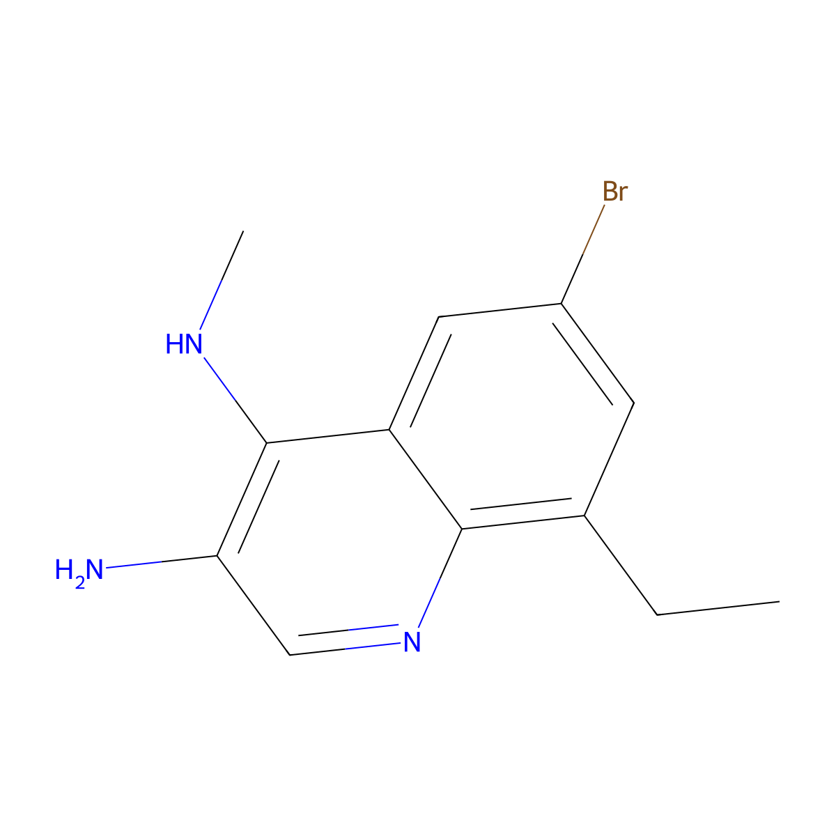 6-Bromo-8-ethyl-N4-methylquinoline-3,4-diamine molecular structure, CAS 2091293-41-1