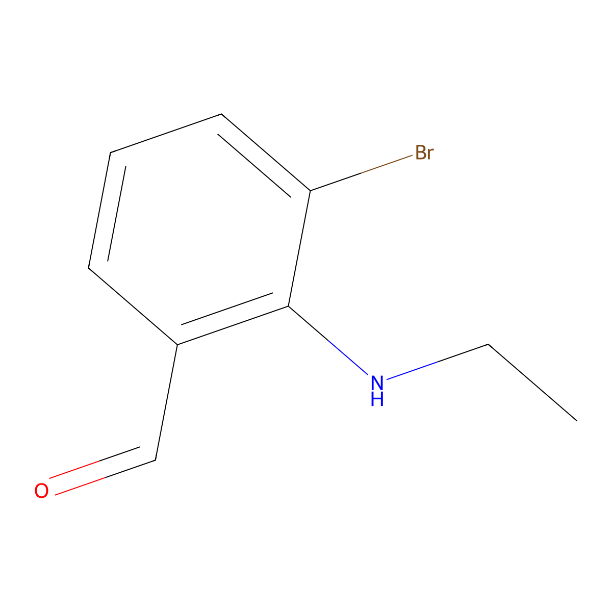 3-Bromo-2-(ethylamino)benzaldehyde molecular structure, CAS 2091293-66-0