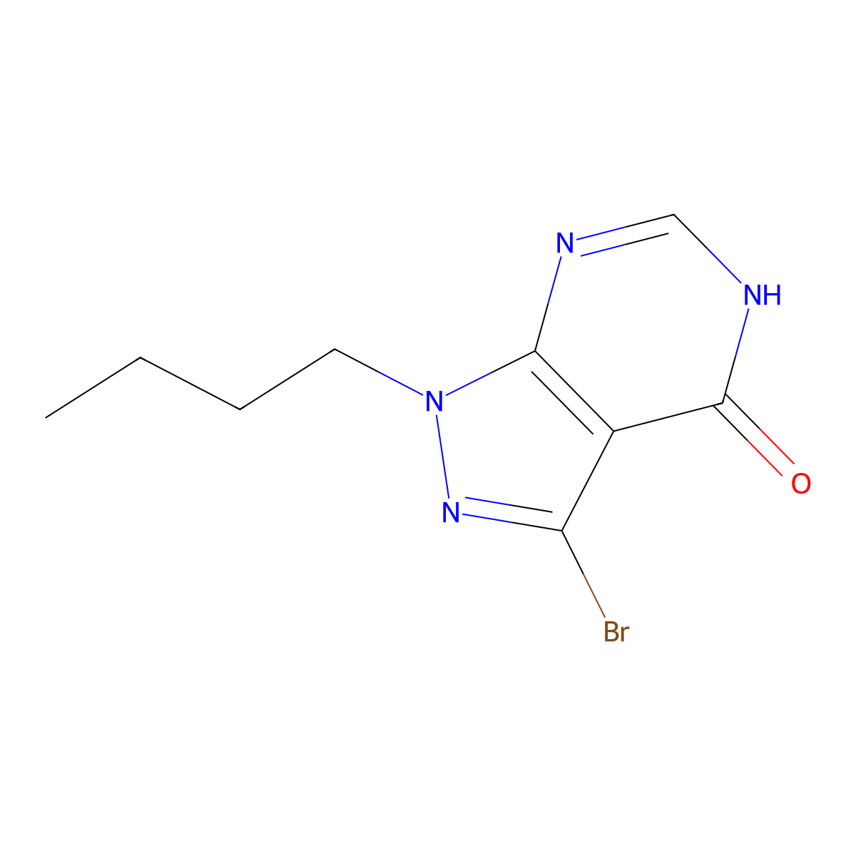 3-Bromo-1-butyl-1H-pyrazolo[3,4-d]pyrimidin-4-ol molecular structure, CAS 2091293-89-7