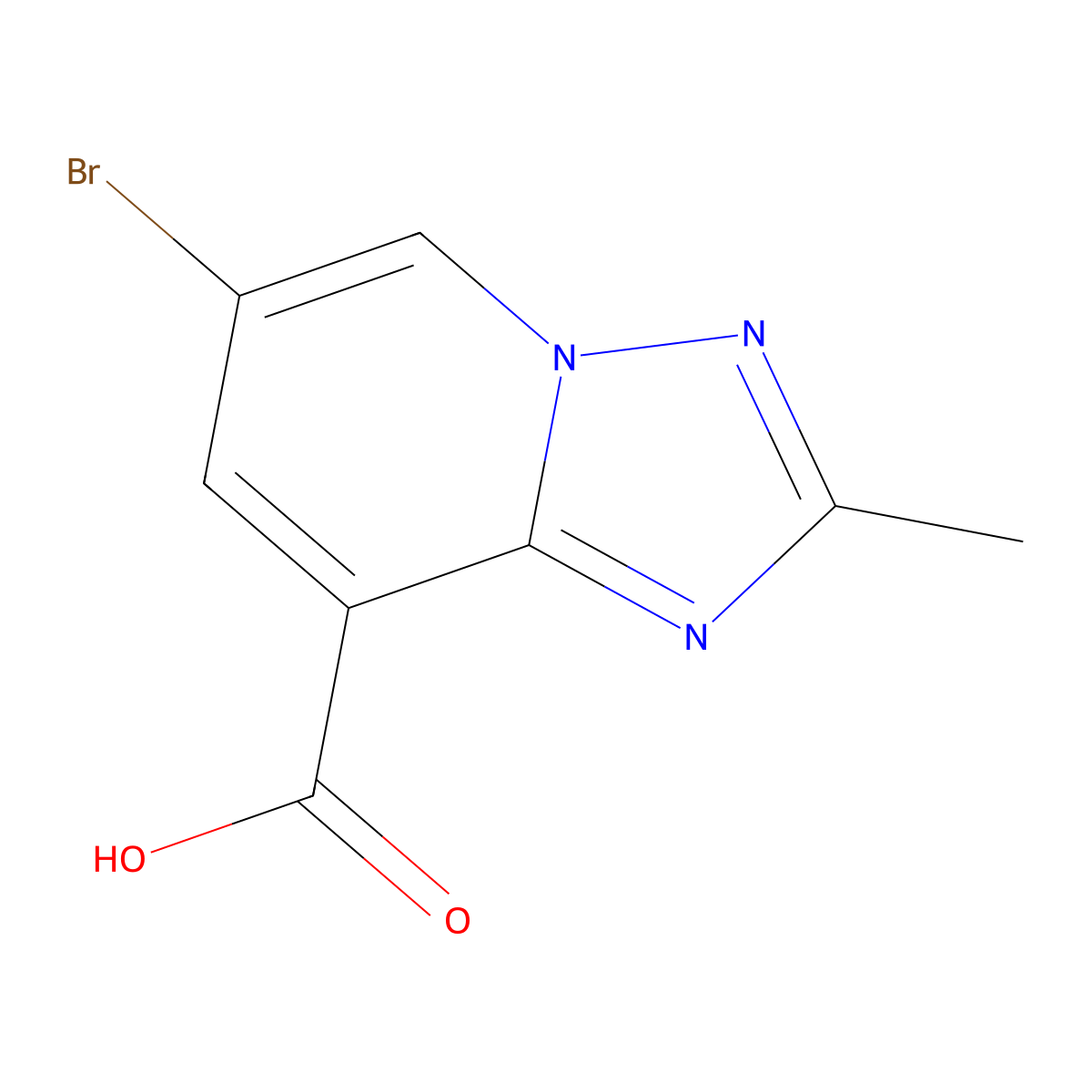 6-Bromo-2-methyl-[1,2,4]triazolo[1,5-a]pyridine-8-carboxylic acid molecular structure, CAS 2091294-00-5