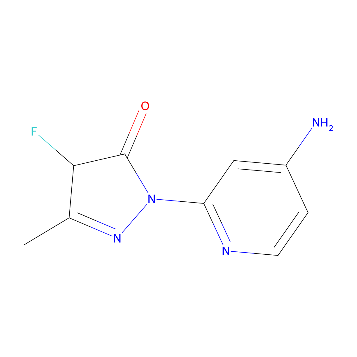 1-(4-Aminopyridin-2-yl)-4-fluoro-3-methyl-4,5-dihydro-1H-pyrazol-5-one molecular structure, CAS 2091294-12-9