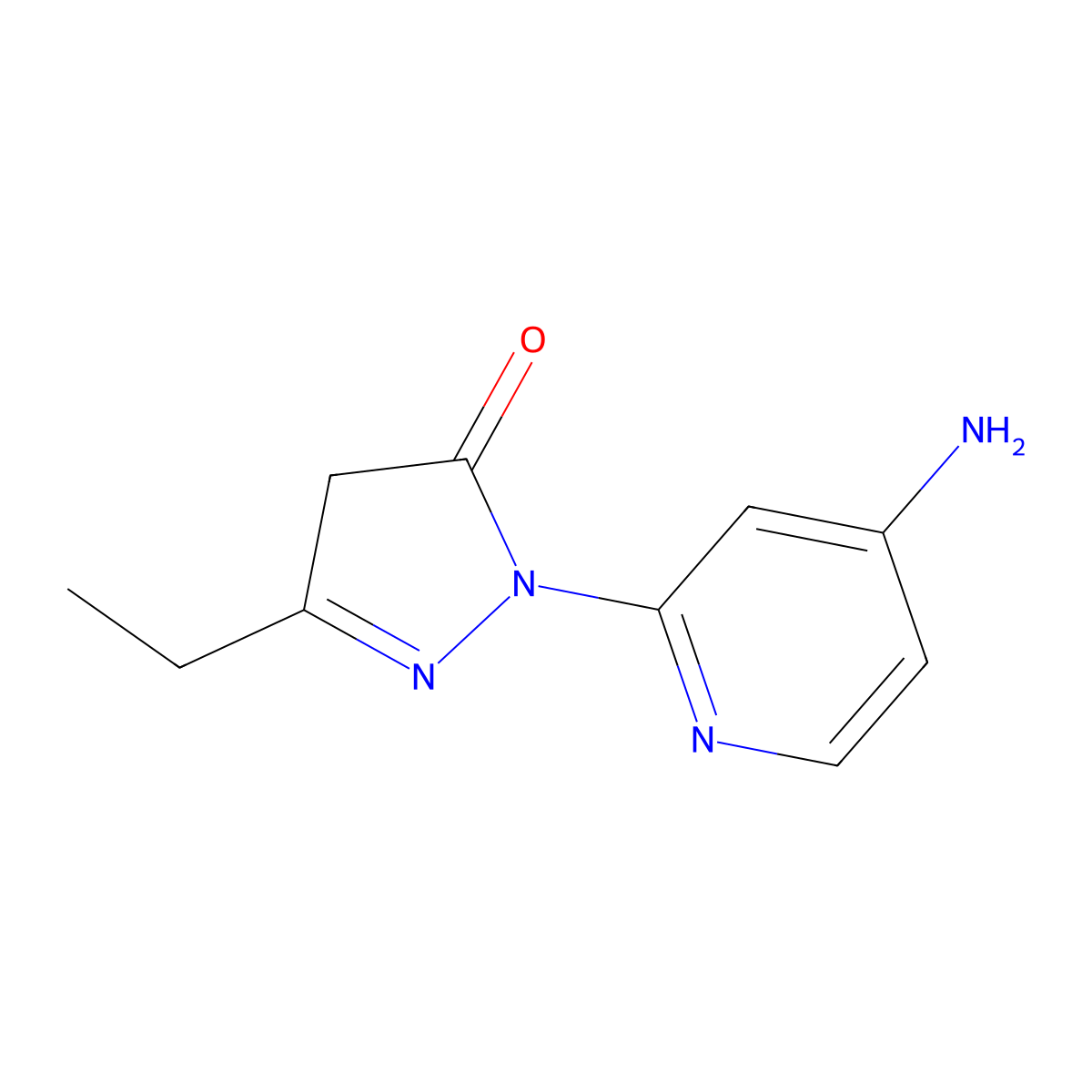 1-(4-Aminopyridin-2-yl)-3-ethyl-4,5-dihydro-1H-pyrazol-5-one molecular structure, CAS 2091294-18-5