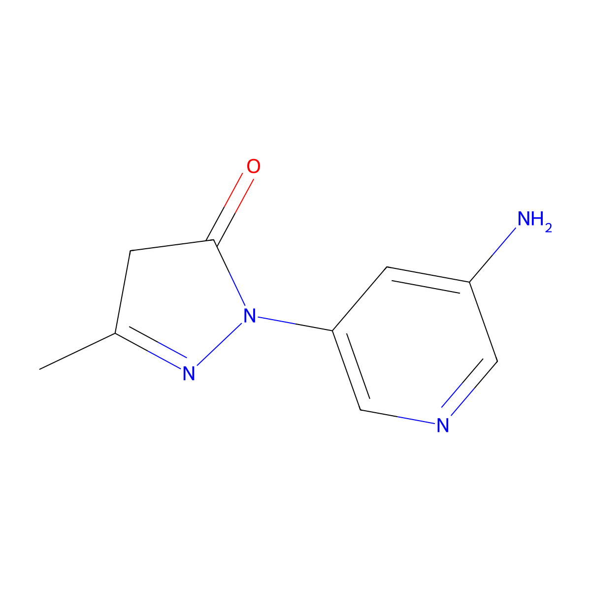1-(5-Aminopyridin-3-yl)-3-methyl-4,5-dihydro-1H-pyrazol-5-one molecular structure, CAS 2091294-42-5