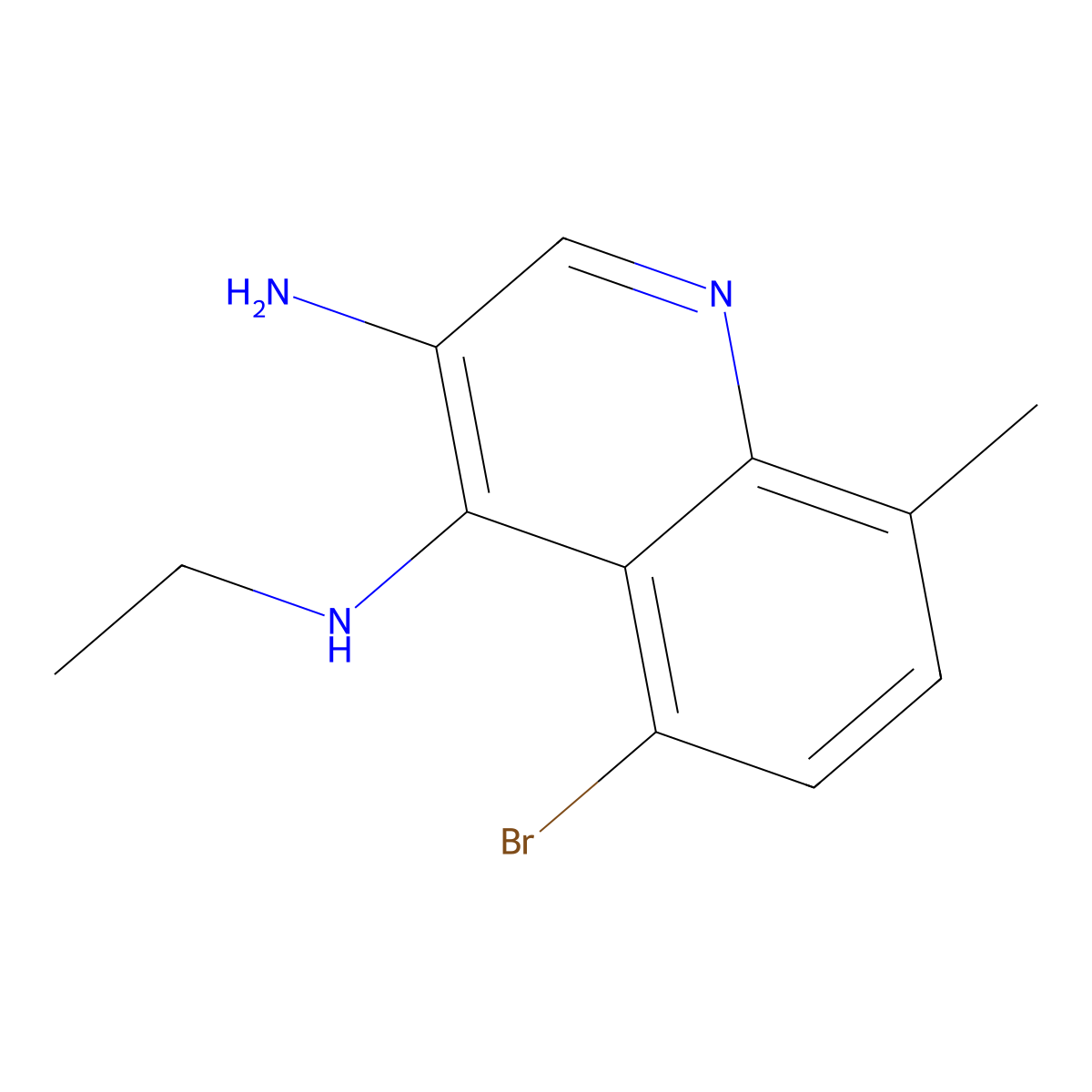 5-Bromo-N4-ethyl-8-methylquinoline-3,4-diamine molecular structure, CAS 2091294-58-3