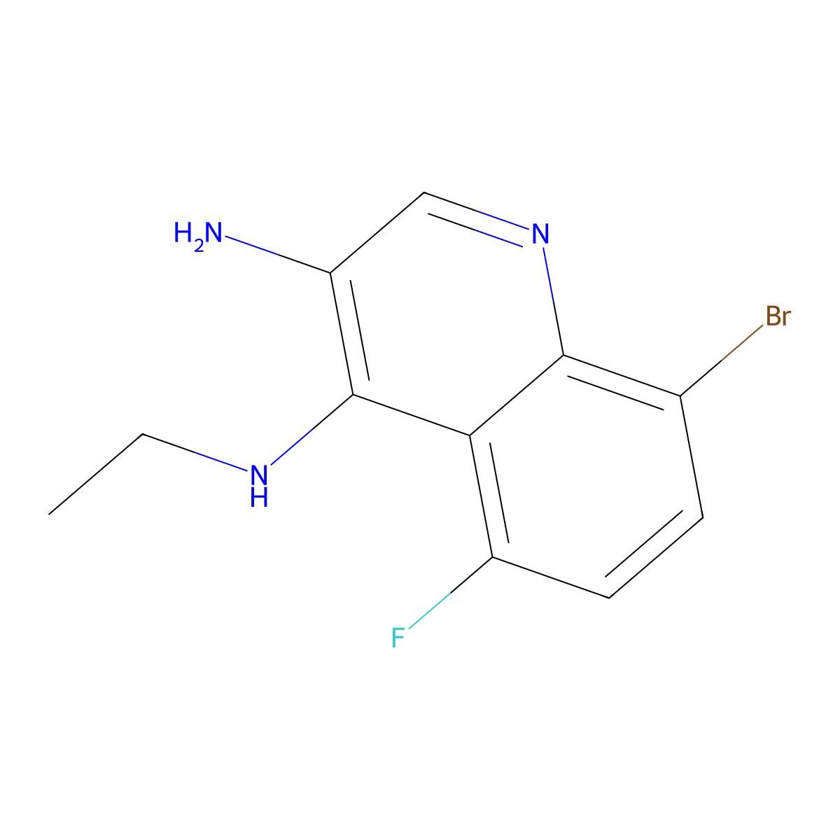 8-Bromo-N4-ethyl-5-fluoroquinoline-3,4-diamine molecular structure, CAS 2091294-67-4