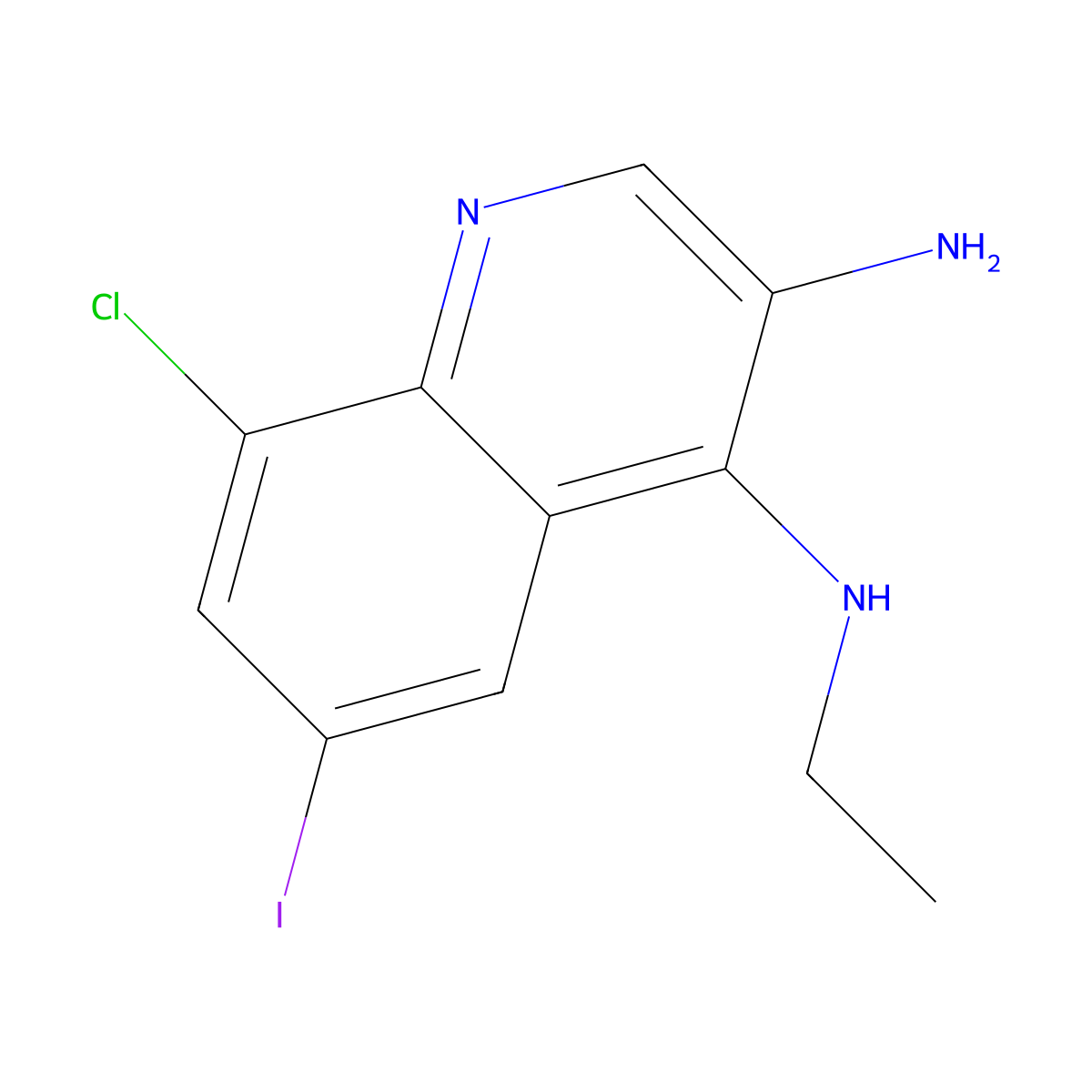 8-Chloro-N4-ethyl-6-iodoquinoline-3,4-diamine molecular structure, CAS 2091294-77-6