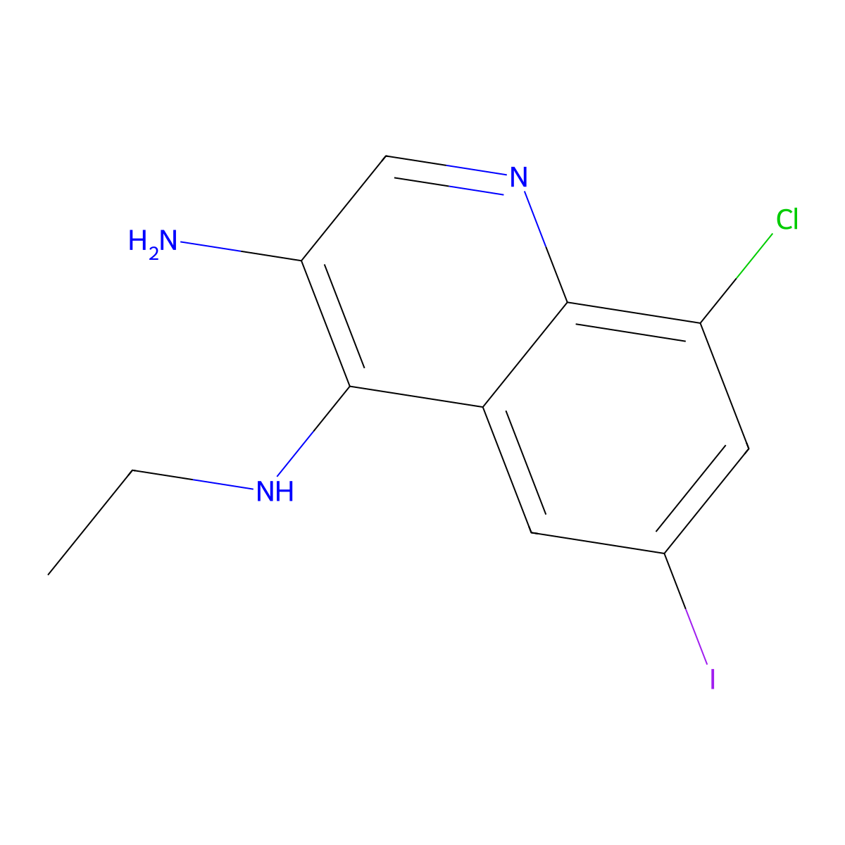 8-Chloro-N4-ethyl-6-iodoquinoline-3,4-diamine molecular structure, CAS 2091294-77-6