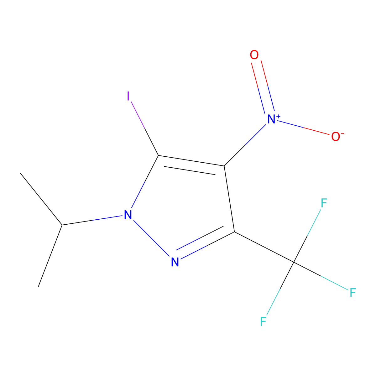 5-Iodo-4-nitro-1-(propan-2-yl)-3-(trifluoromethyl)-1H-pyrazole molecular structure, CAS 2091298-57-4