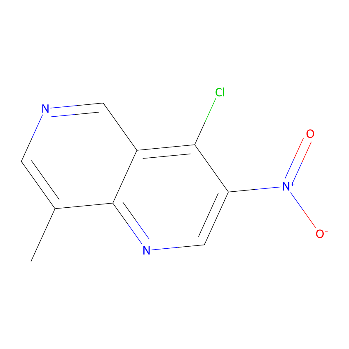 4-Chloro-8-methyl-3-nitro-1,6-naphthyridine molecular structure, CAS 2091298-68-7