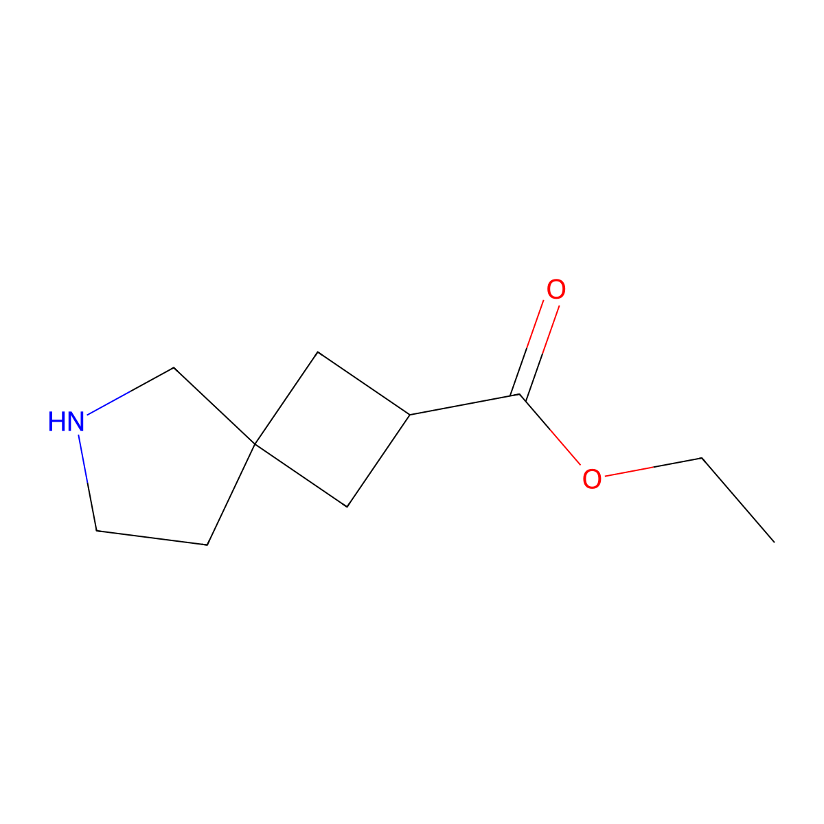 Ethyl 6-azaspiro[3.4]octane-2-carboxylate molecular structure, CAS 2091299-07-7