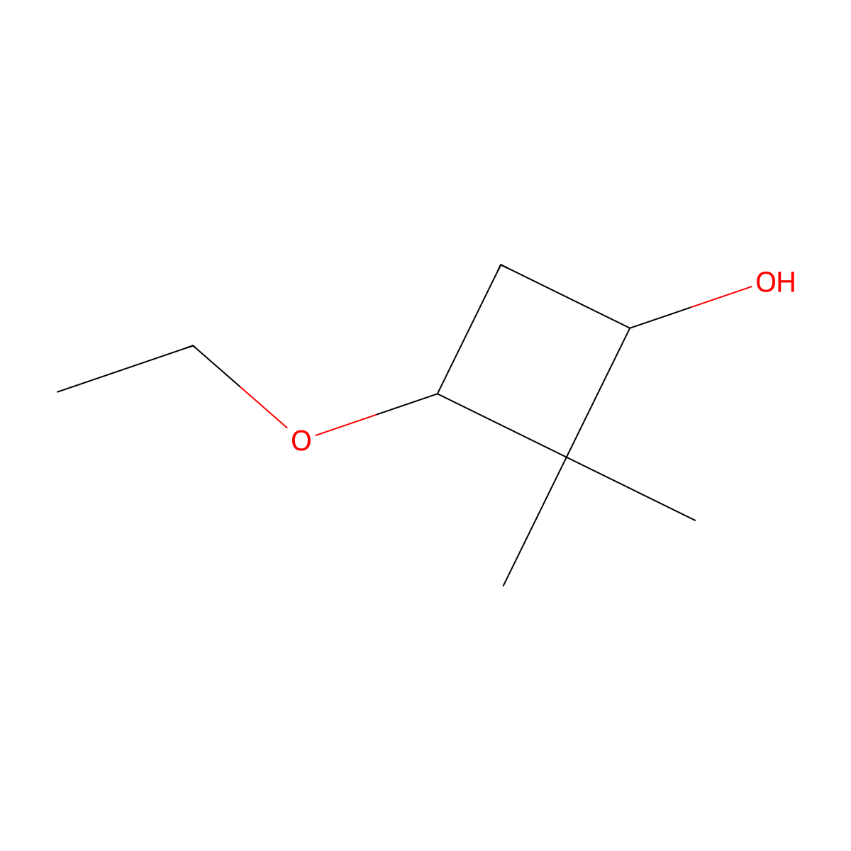 trans-3-Ethoxy-2,2-dimethylcyclobutan-1-ol molecular structure, CAS 2091299-19-1