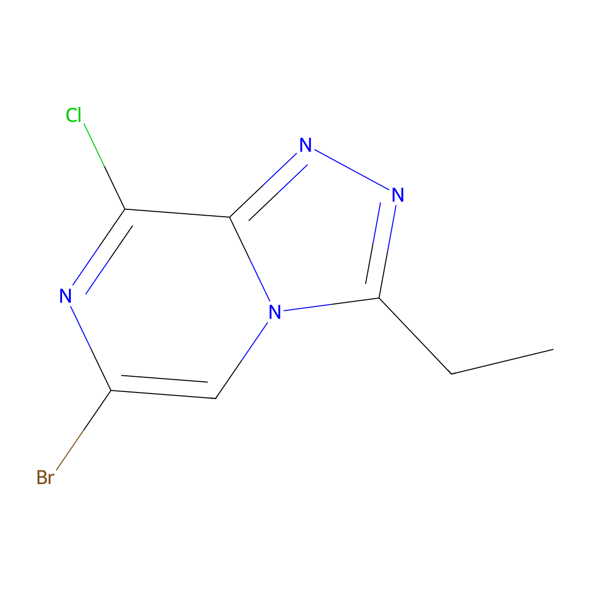 6-Bromo-8-chloro-3-ethyl-[1,2,4]triazolo[4,3-a]pyrazine molecular structure, CAS 2091299-25-9
