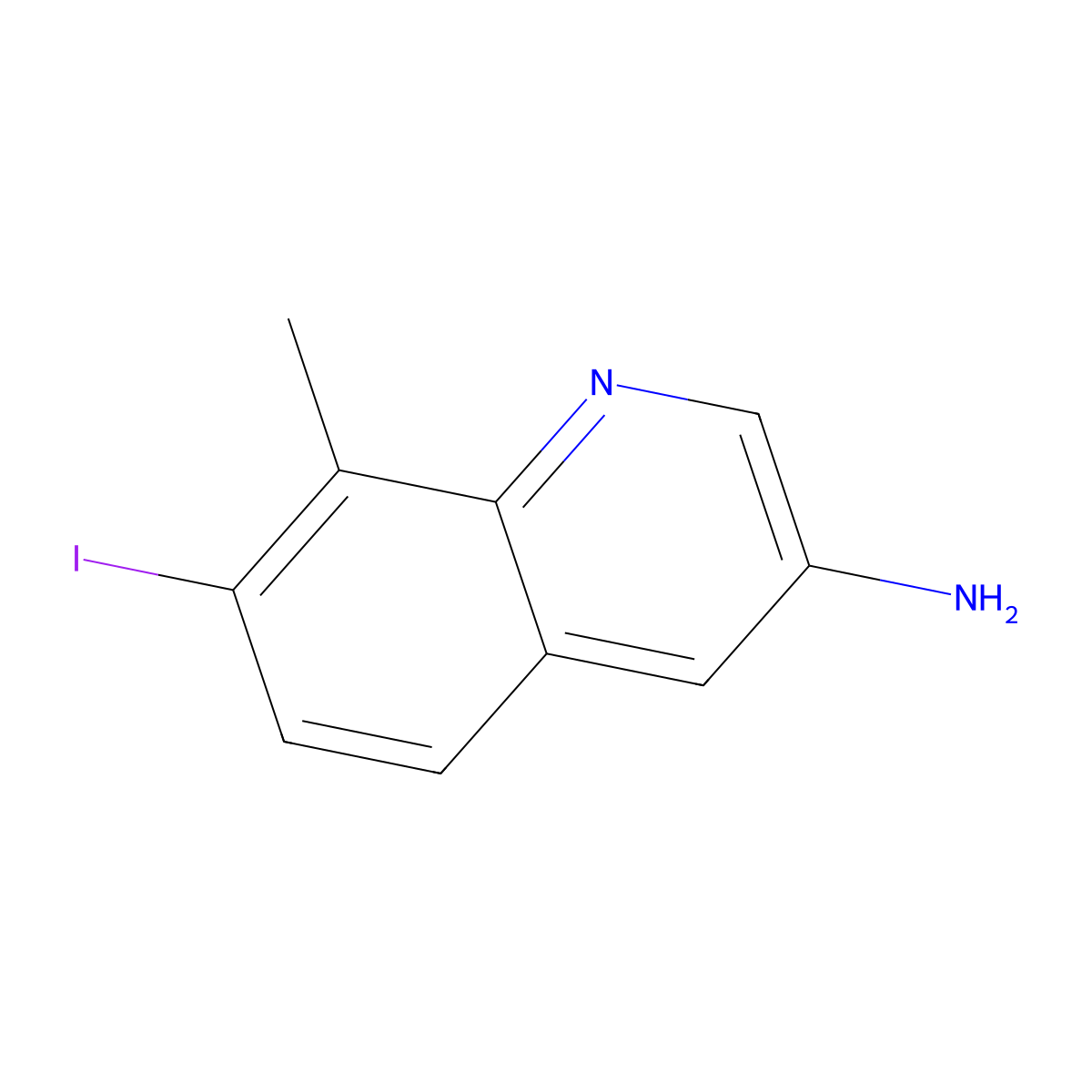 7-Iodo-8-methylquinolin-3-amine molecular structure, CAS 2091299-65-7