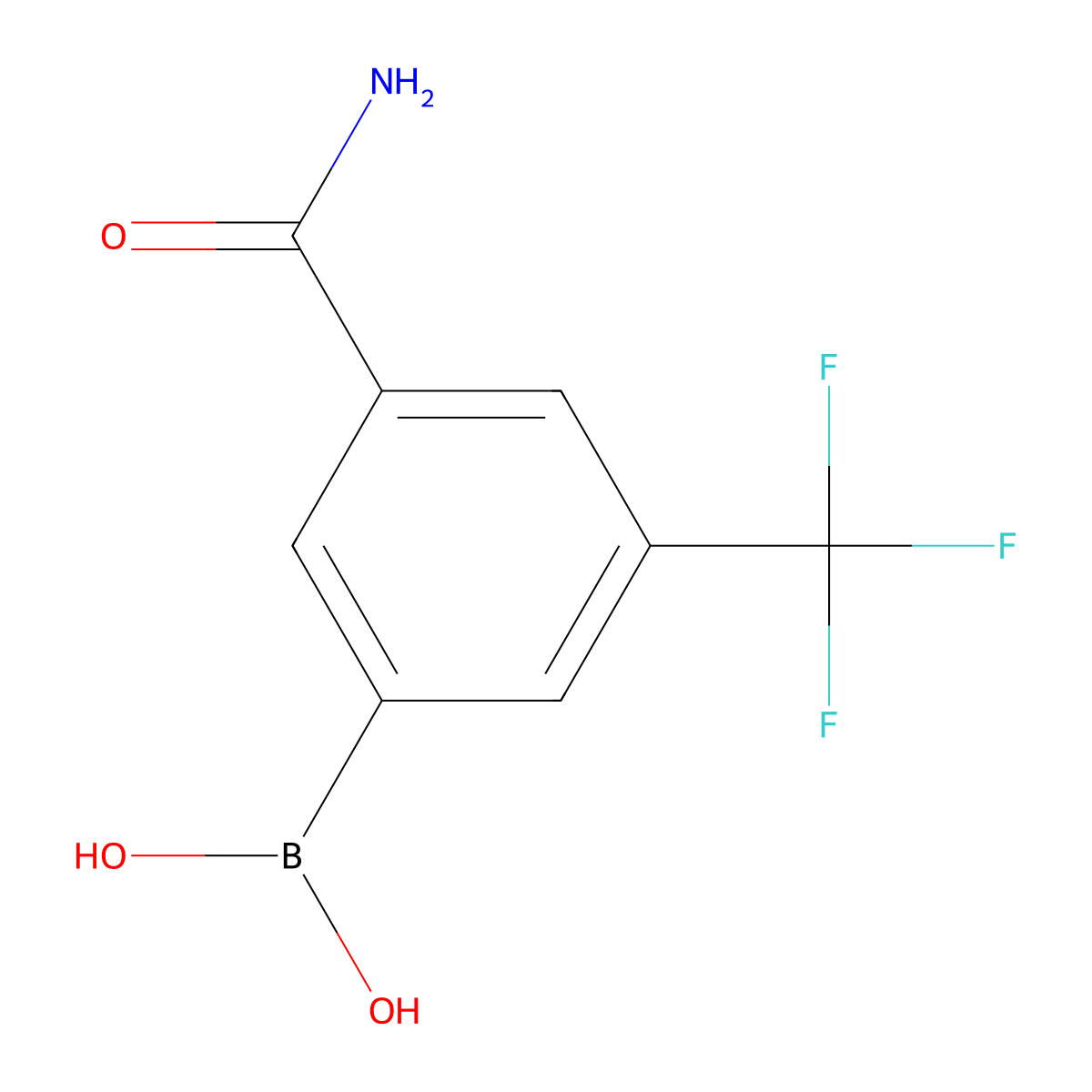 (3-Carbamoyl-5-(trifluoromethyl)phenyl)boronic acid molecular structure, CAS 2091300-36-4