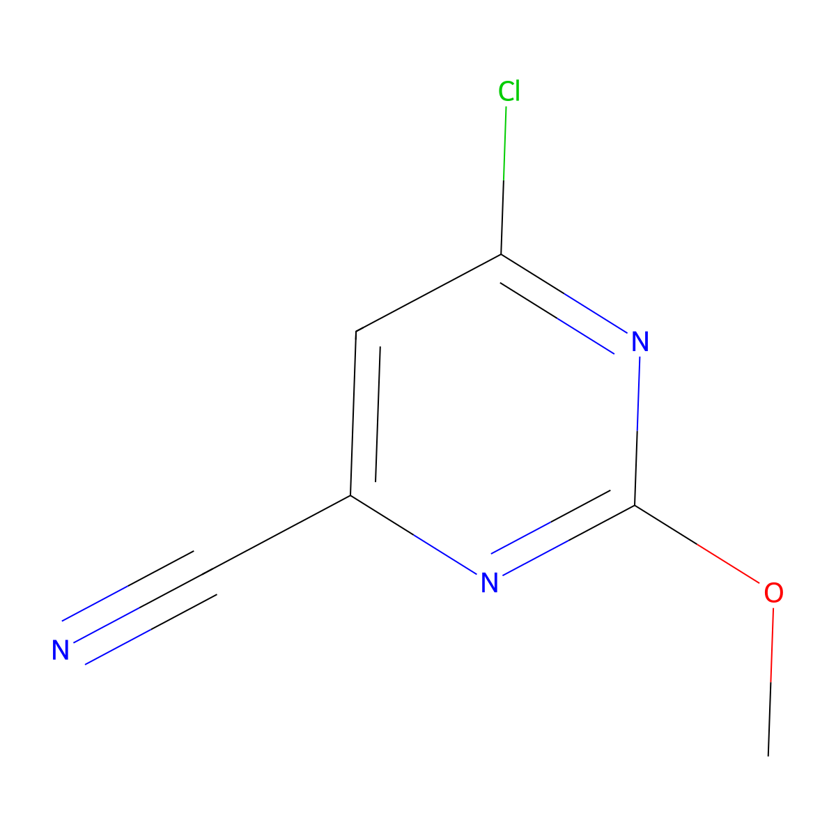 6-Chloro-2-methoxypyrimidine-4-carbonitrile molecular structure, CAS 2091303-13-6