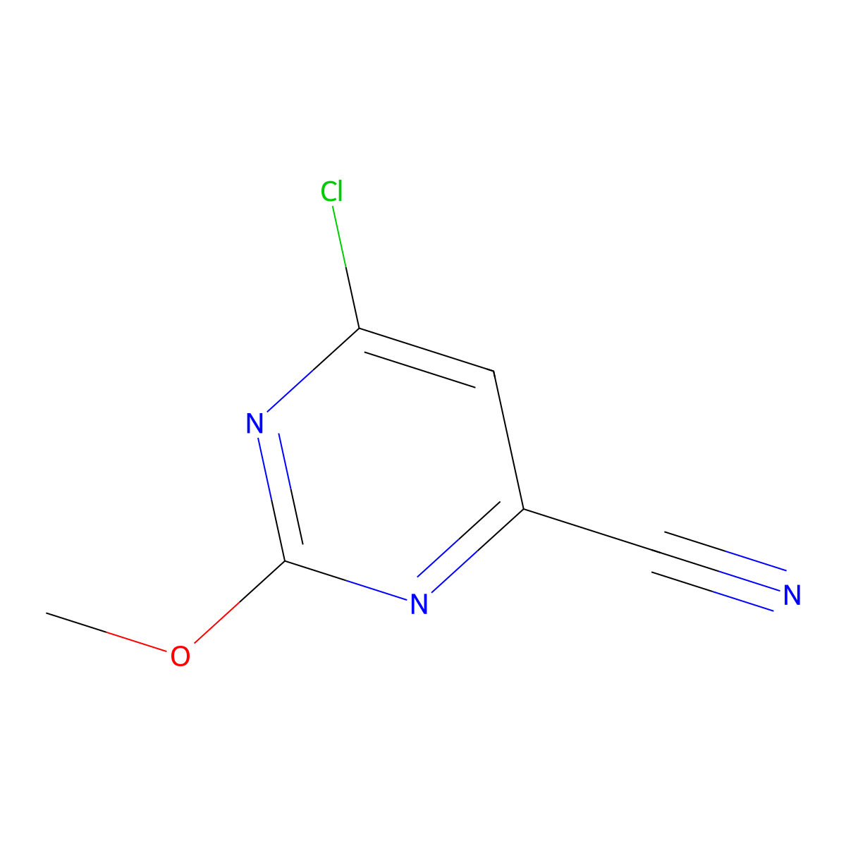 6-Chloro-2-methoxypyrimidine-4-carbonitrile molecular structure, CAS 2091303-13-6