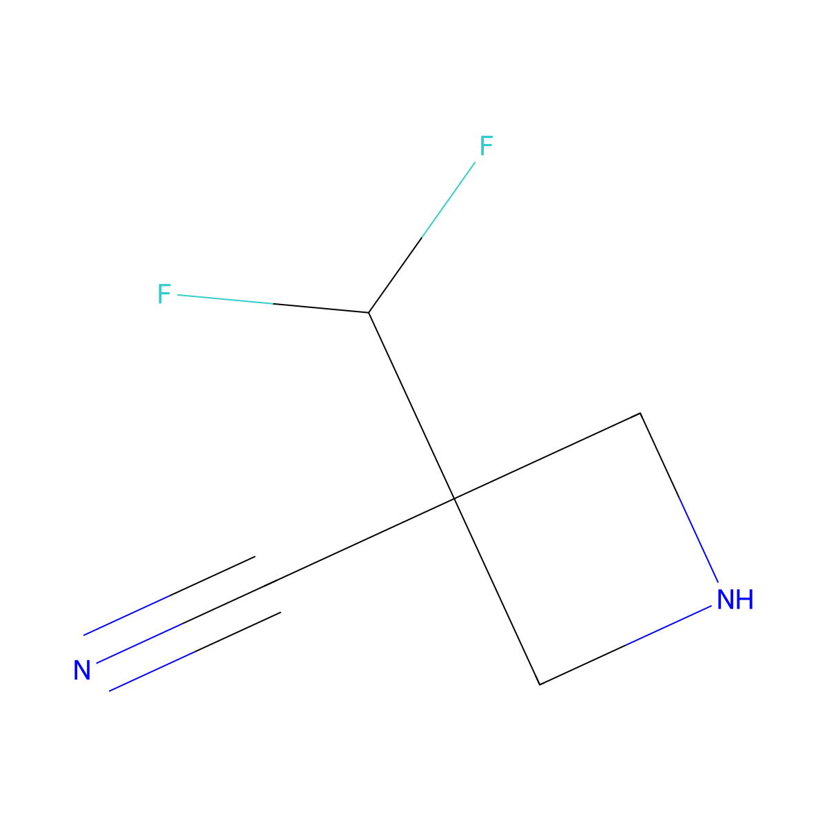 3-(Difluoromethyl)azetidine-3-carbonitrile molecular structure, CAS 2091306-34-0