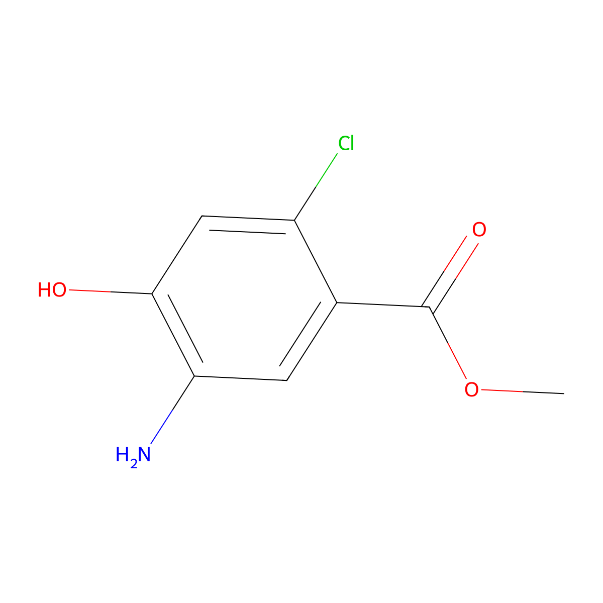 Methyl 5-amino-2-chloro-4-hydroxybenzoate molecular structure, CAS 2091307-55-8