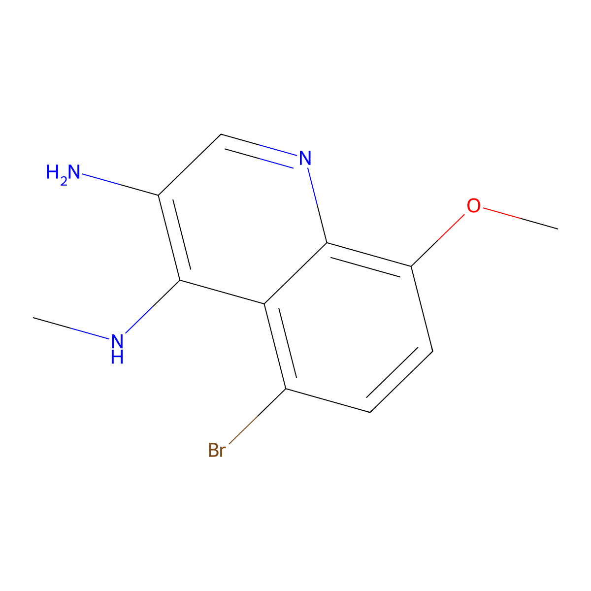 5-Bromo-8-methoxy-N4-methylquinoline-3,4-diamine molecular structure, CAS 2091322-63-1