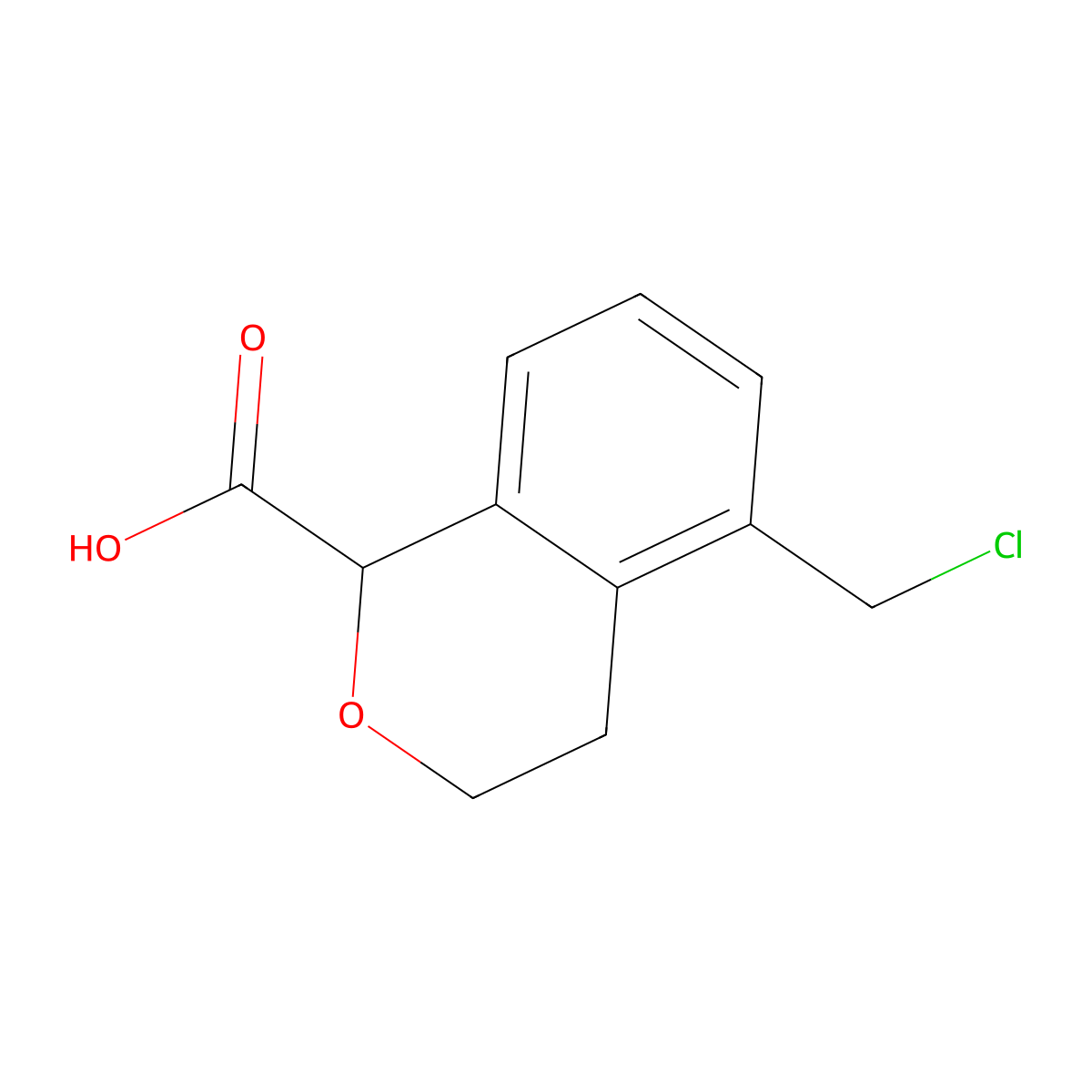 5-(Chloromethyl)-3,4-dihydro-1H-2-benzopyran-1-carboxylic acid molecular structure, CAS 2091323-49-6