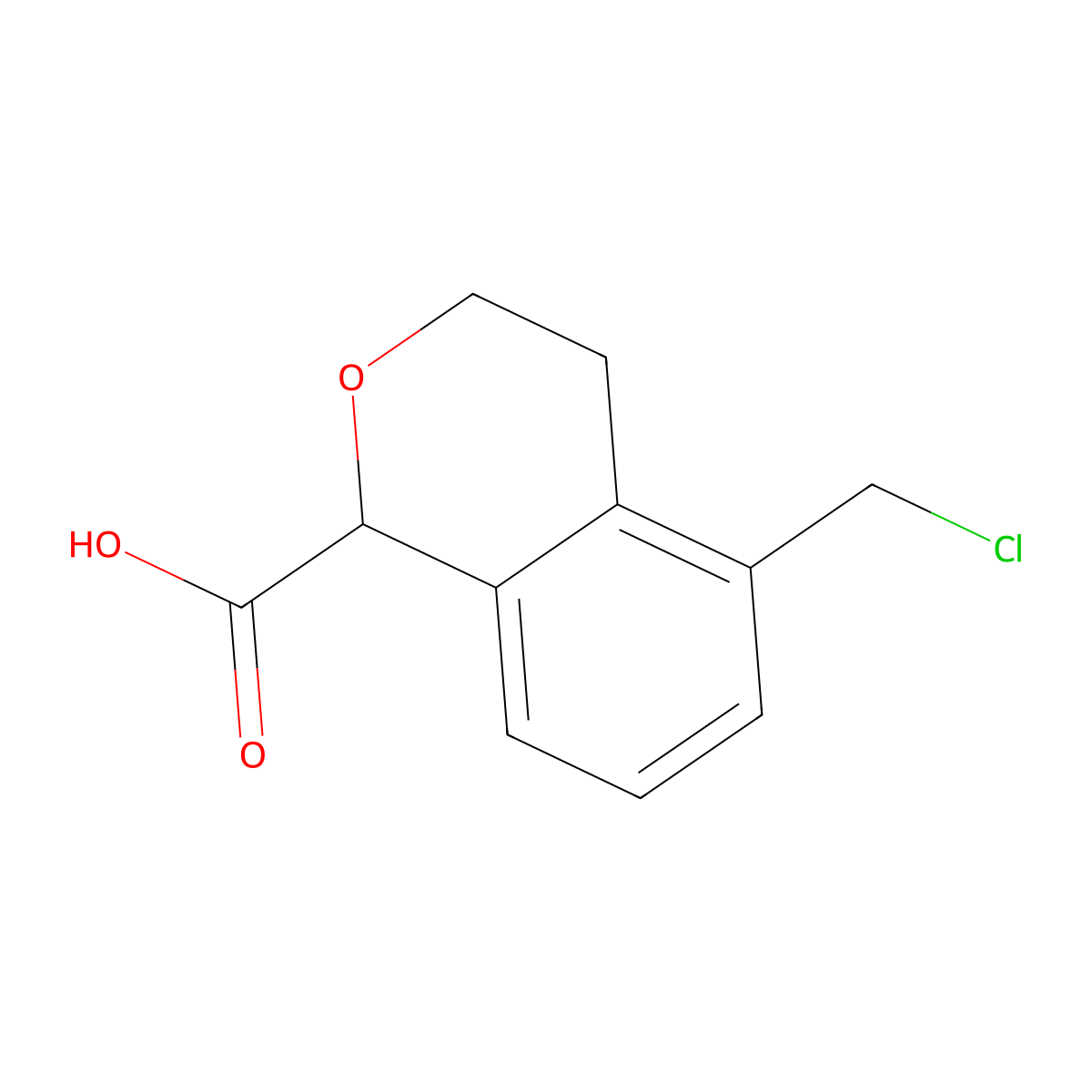 5-(Chloromethyl)-3,4-dihydro-1H-2-benzopyran-1-carboxylic acid molecular structure, CAS 2091323-49-6