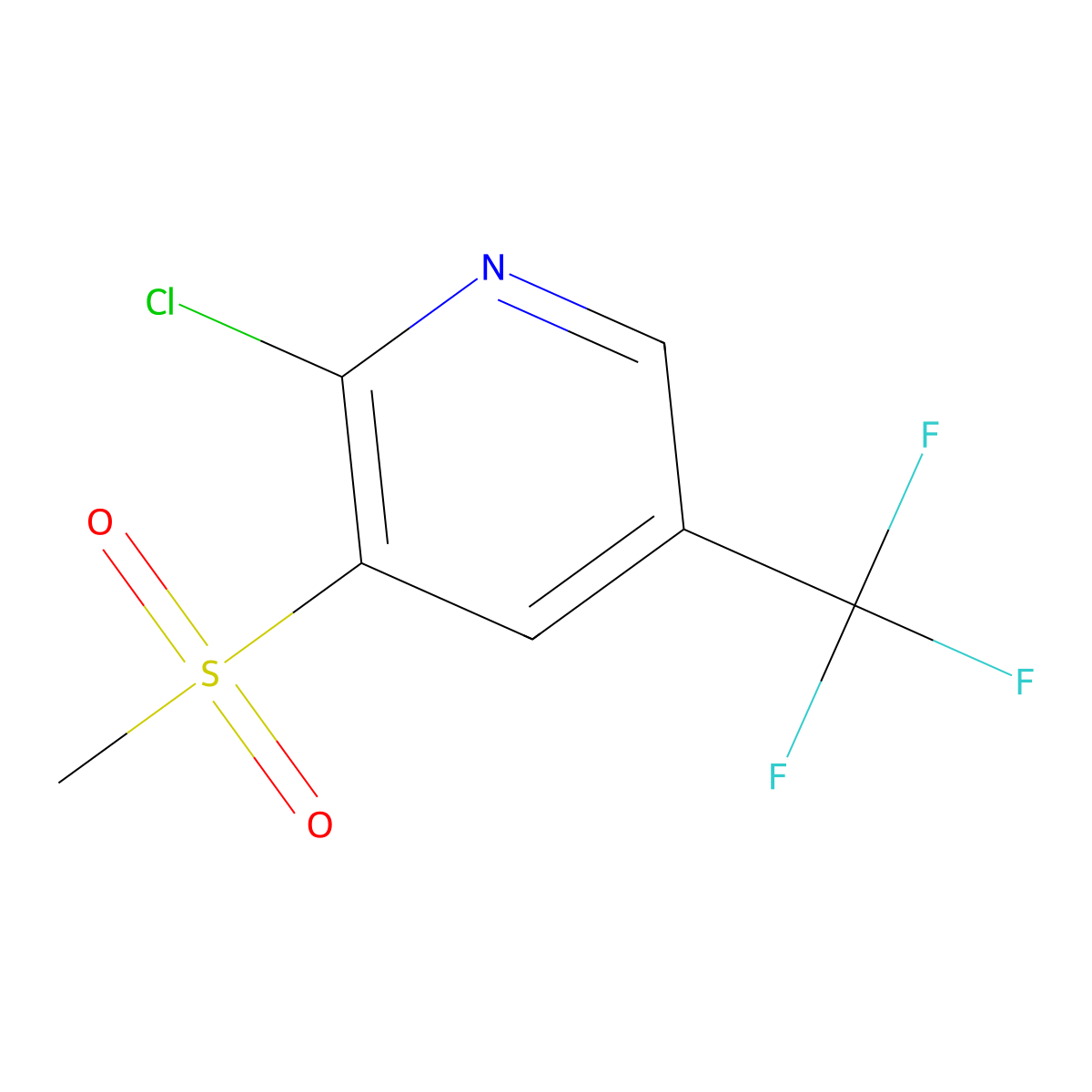 2-Chloro-3-methanesulfonyl-5-(trifluoromethyl)pyridine molecular structure, CAS 2091324-12-6