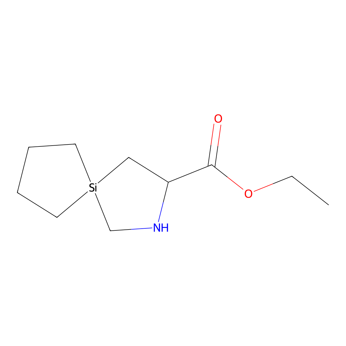 Ethyl (3S)-2-aza-5-silaspiro[4.4]nonane-3-carboxylate molecular structure, CAS 2091328-29-7