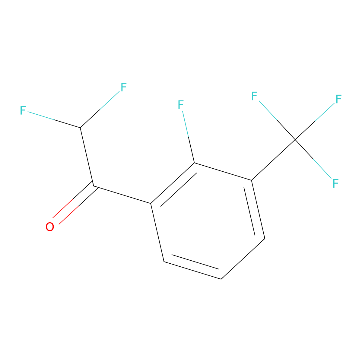 2,2-Difluoro-1-(2-fluoro-3-(trifluoromethyl)phenyl)ethanone molecular structure, CAS 2091330-52-6