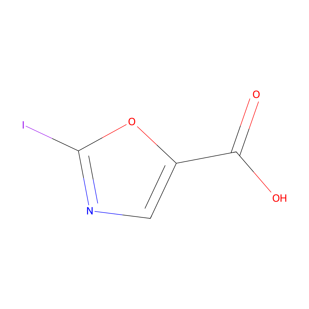 2-Iodooxazole-5-carboxylic acid molecular structure, CAS 2091353-25-0