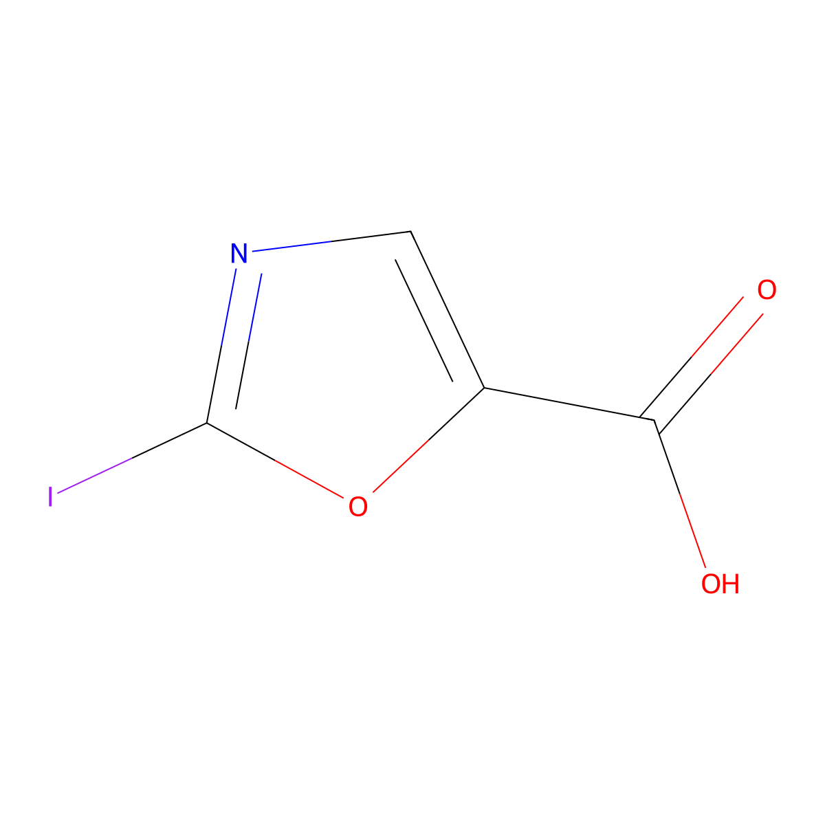 2-Iodooxazole-5-carboxylic acid molecular structure, CAS 2091353-25-0